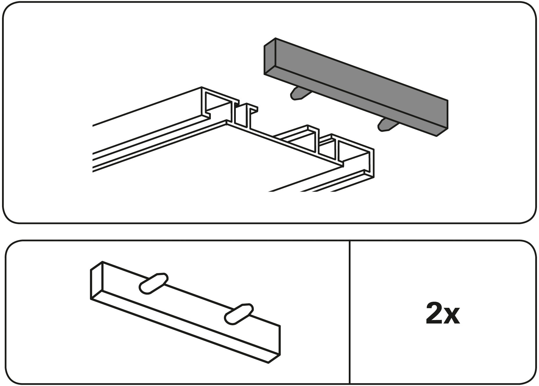 GARDINIA Gardinenstangen-Endstück »Endstück 2-läufig«, (2 St.), Serie Aluminium-Vorhangschiene 2-läufig