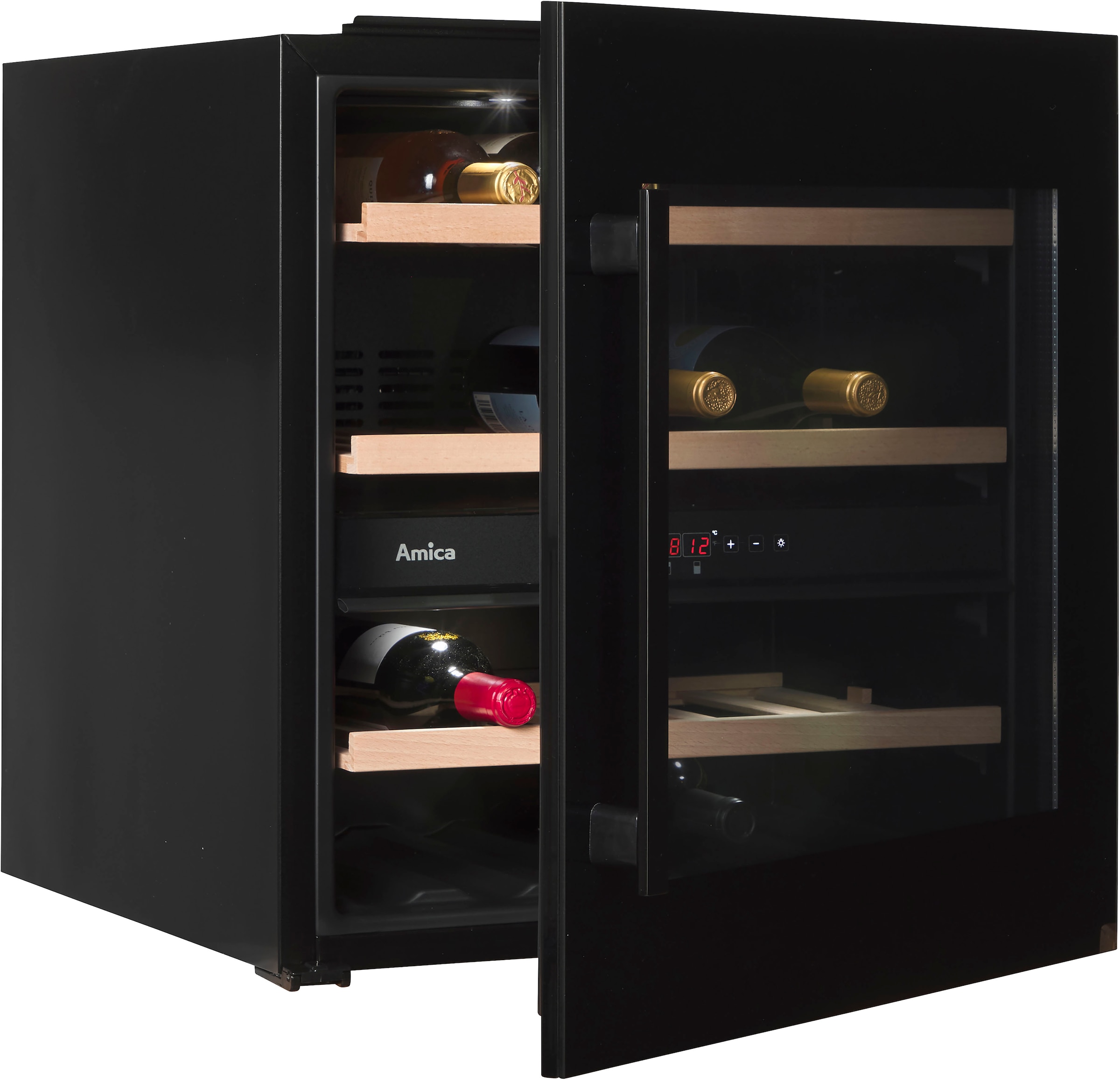 Amica Einbauweinkühlschrank »WCB2K60B36.1 / WK 341 212 S«, für 37 St. Standardflaschen á 075l
