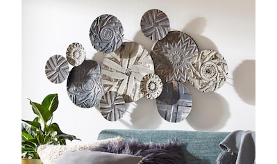 Home affaire Wanddekoobjekt »Blüten«, Wanddeko, aus Metall, bestehend aus 7  Blüten auf Raten bestellen