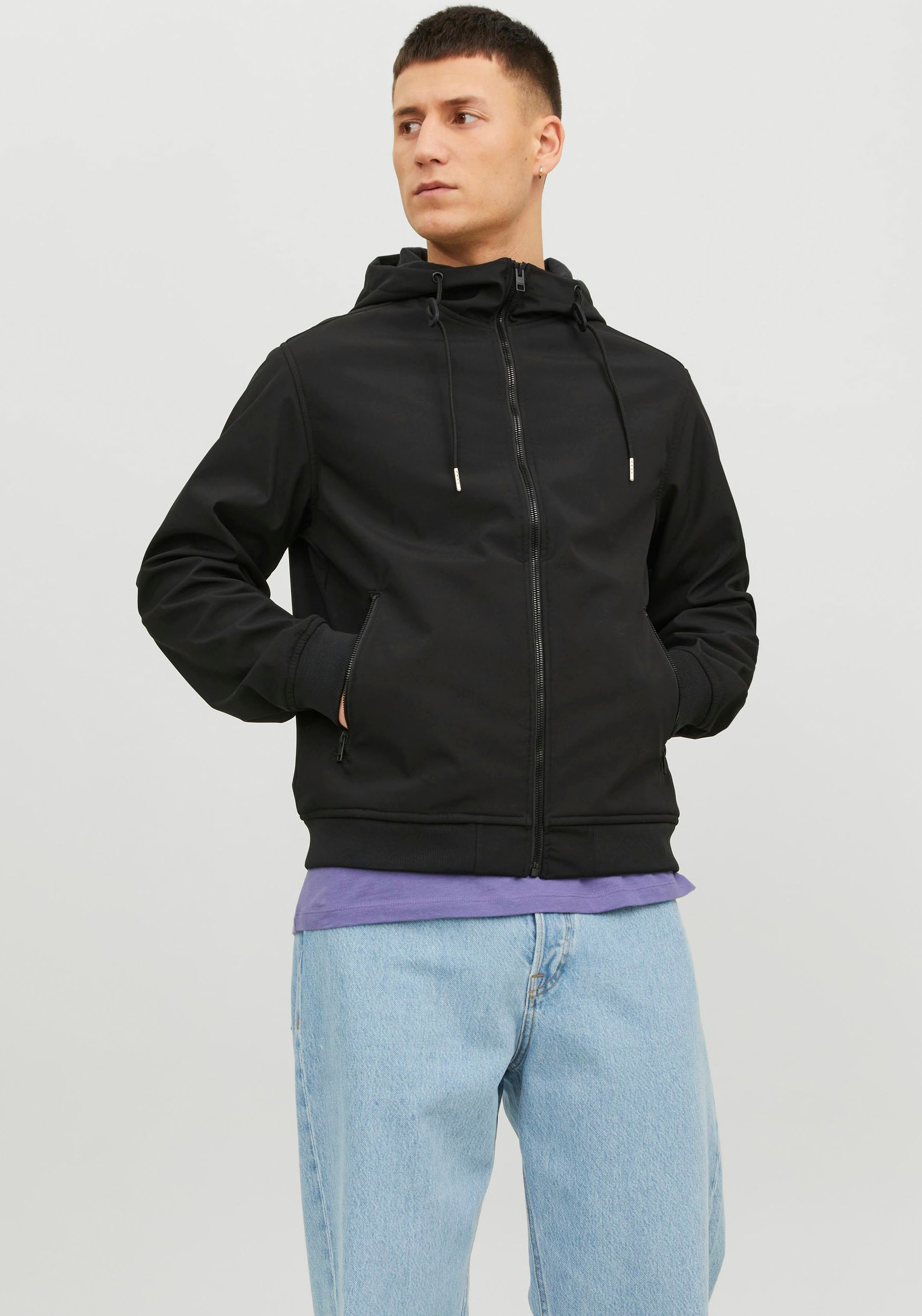 Jack & Jones Softshelljacke »JJEBASIC SOFTSHELL HOOD NOOS«, mit Kapuze