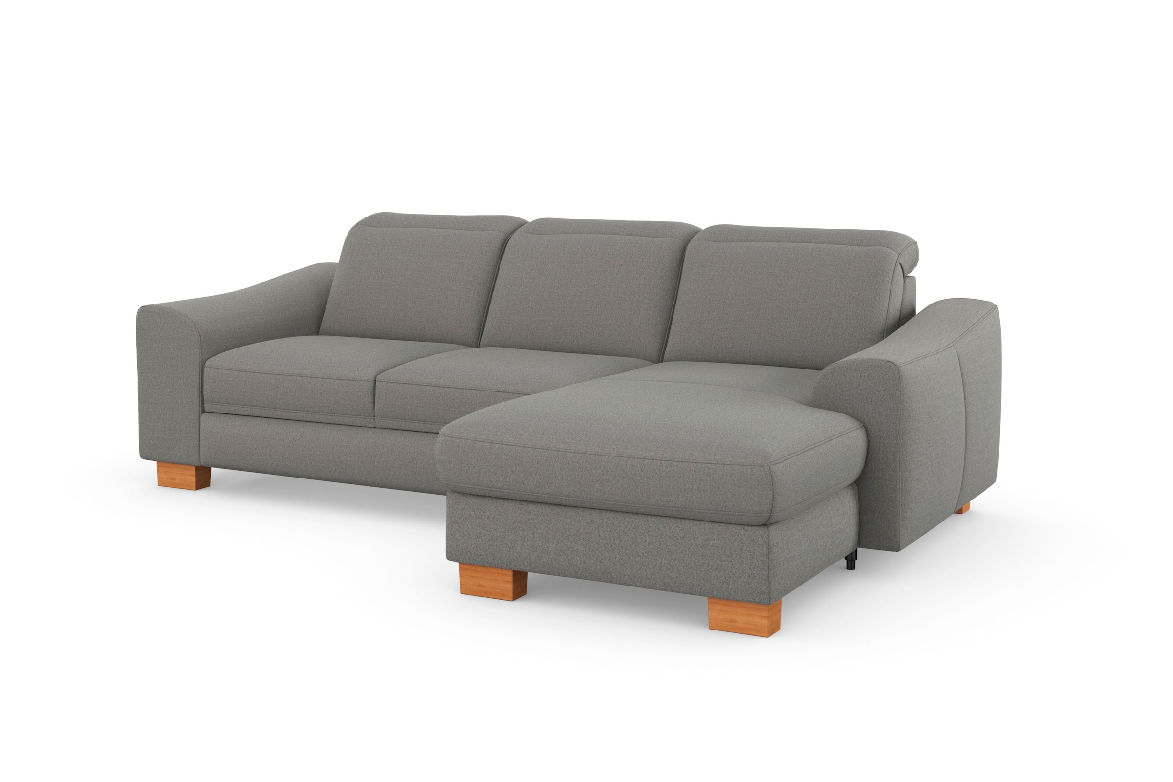 sit&more Ecksofa »Dundee L-Form« mit Federkern und Massivholzfüßen, wahlweise mit Kopfteilverstellung