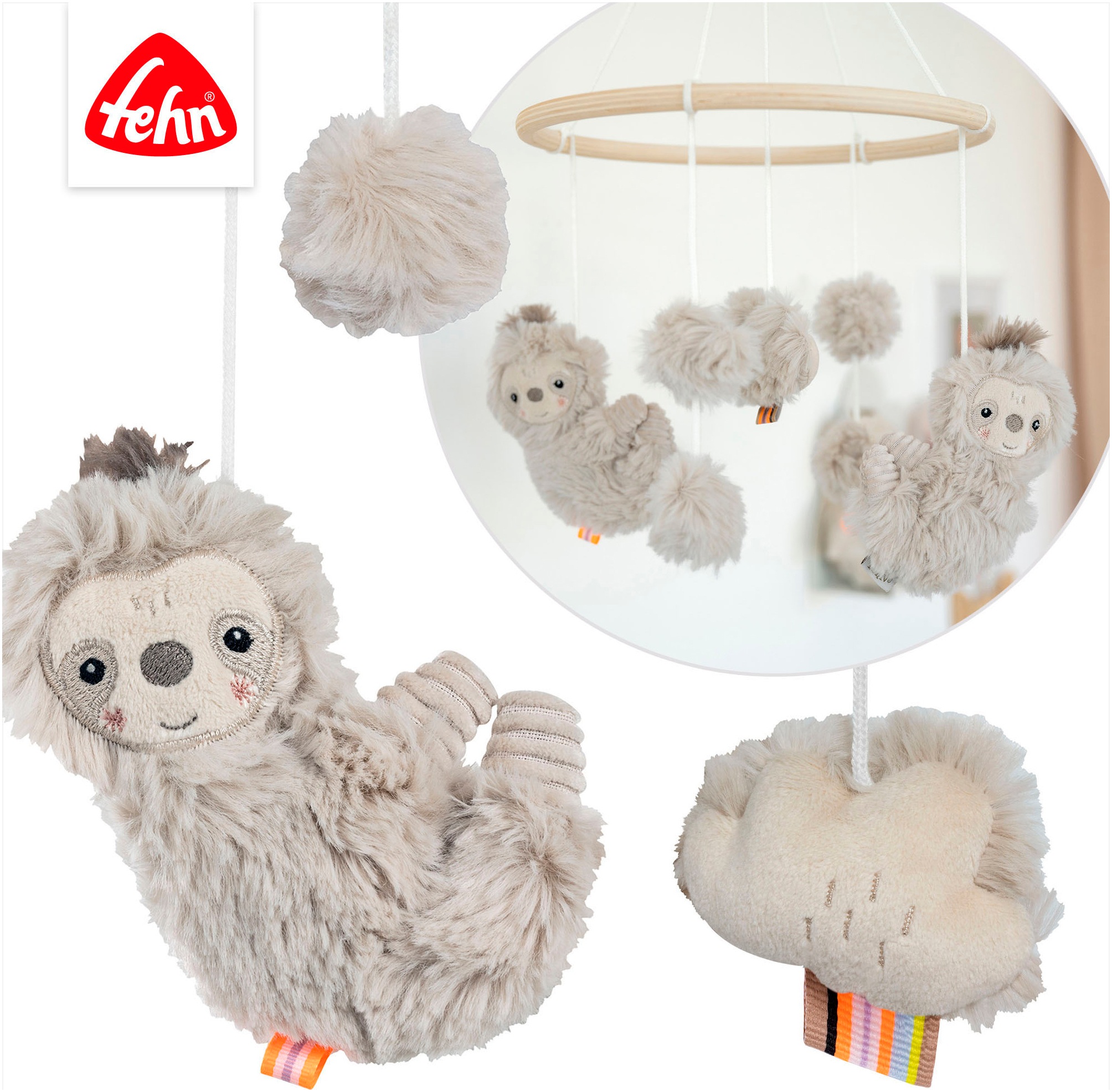Fehn Mobile »Lazy, Crazy & Pink, Holz-Mobile Faultier«