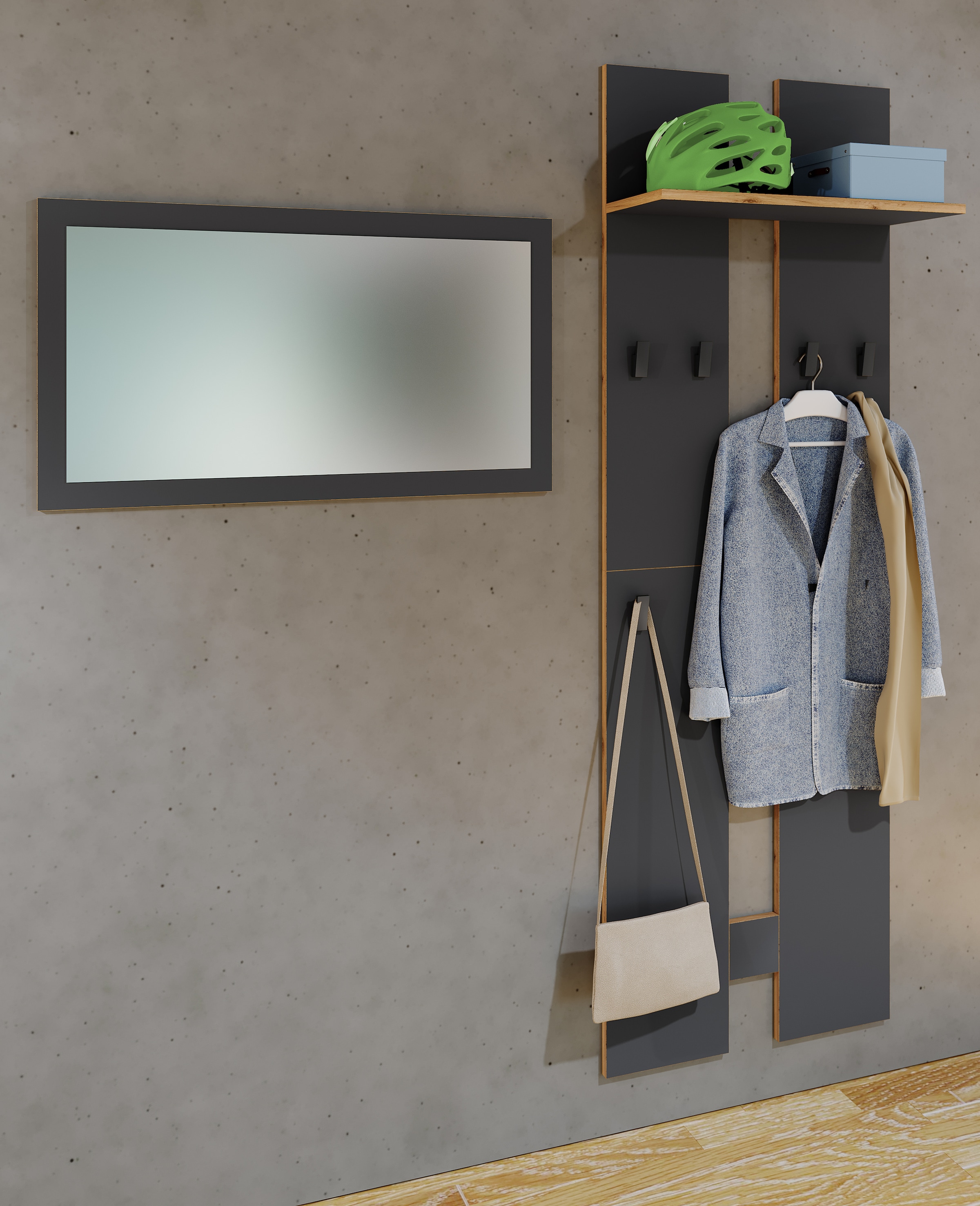 VCM Garderobenschrank »Holz Set Dielenmöbel Gardeobe Kleiderhaken Salia L«