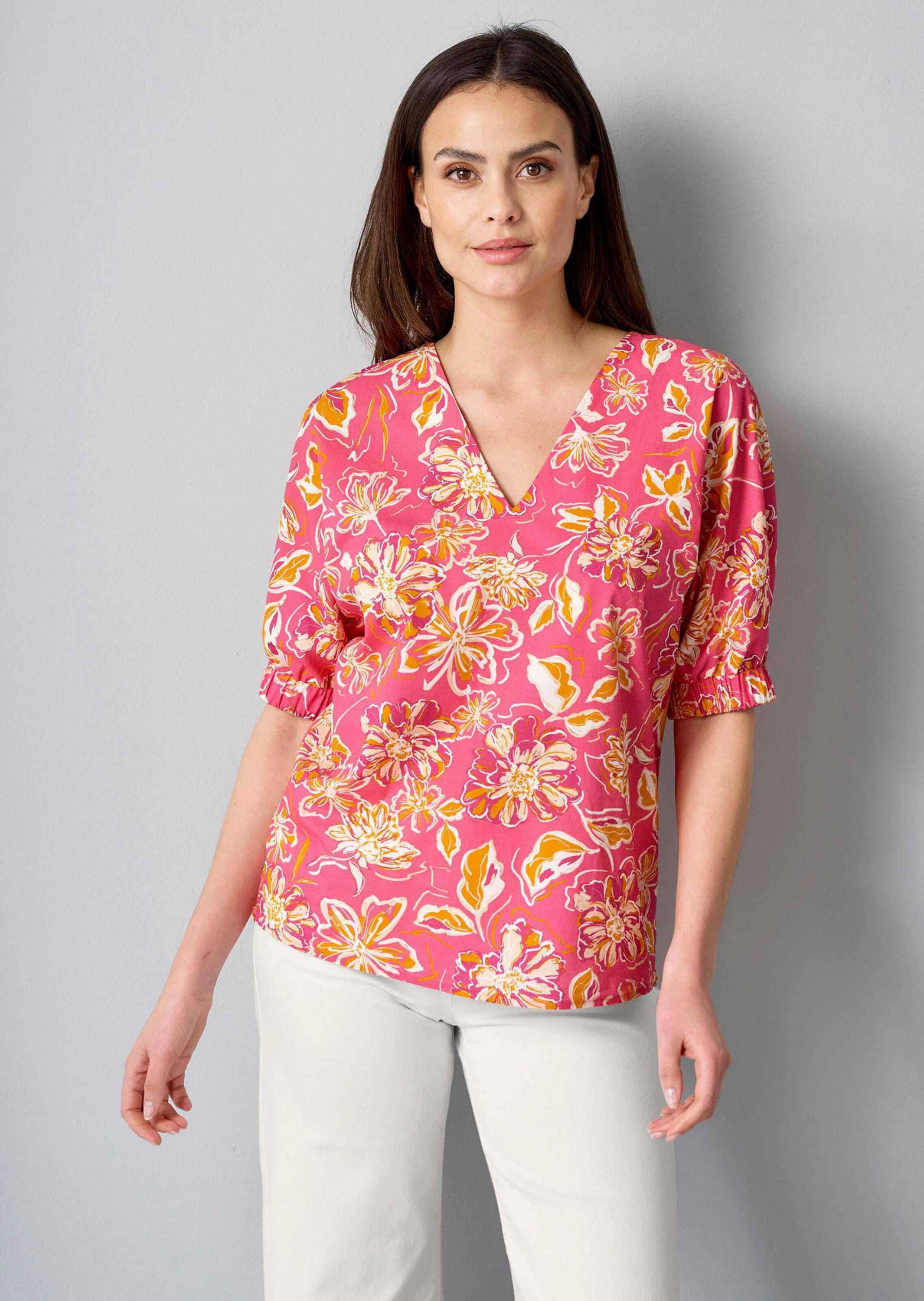 Alba Moda Schlupfbluse »Bluse Bluse mit Gummizug am Ärmel«