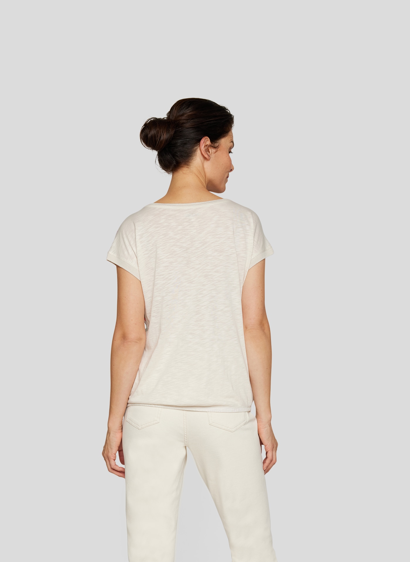Rabe Print-Shirt, mit floralem Muster vorn, hinten unifarben