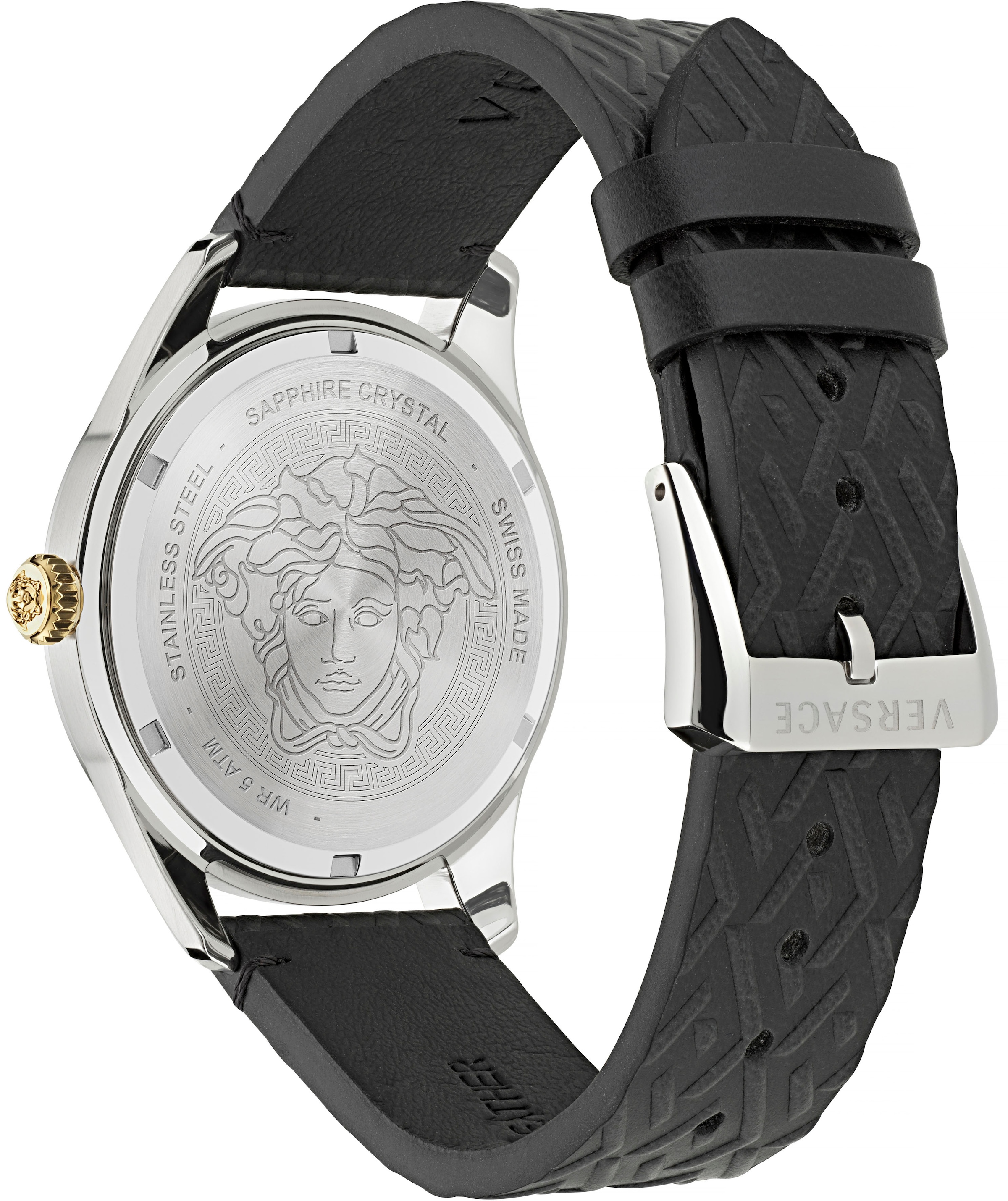 Versace Quarzuhr »GRECA TIME GMT, VE7C00123«, Armbanduhr, Herrenuhr, Datum, Swiss Made