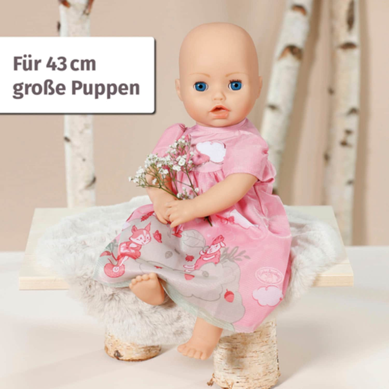 Baby Annabell Puppenkleidung »Kleid rosa Eichhörnchen, 43 cm«