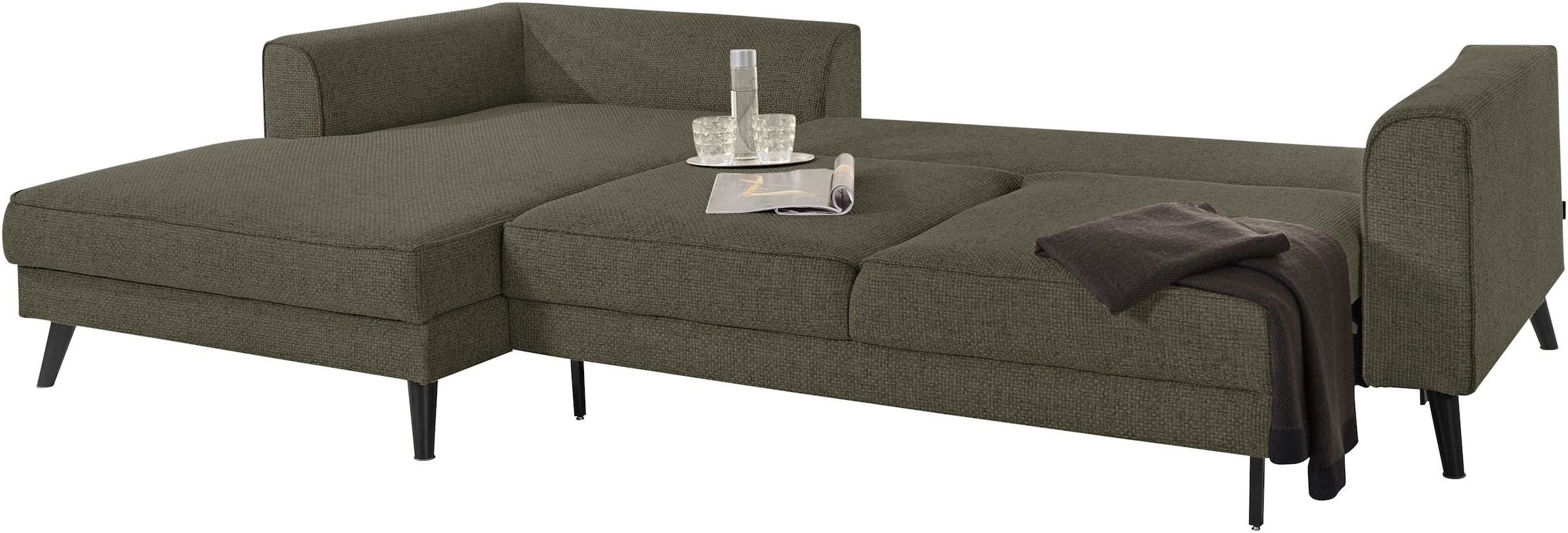 INOSIGN Ecksofa »Lumber Jack, elegant und bequem, Breite 280, hoher Fuß, L-Form«, in moderner Optik
