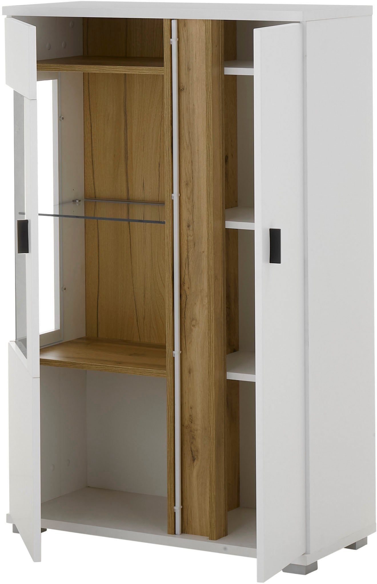 INOSIGN Vitrine »LONG ISLAND, Stauramvitrine«, (1 St.), in moderner Trendfarbe,inklusive senkrechter Beleuchtung,Breite 80 cm