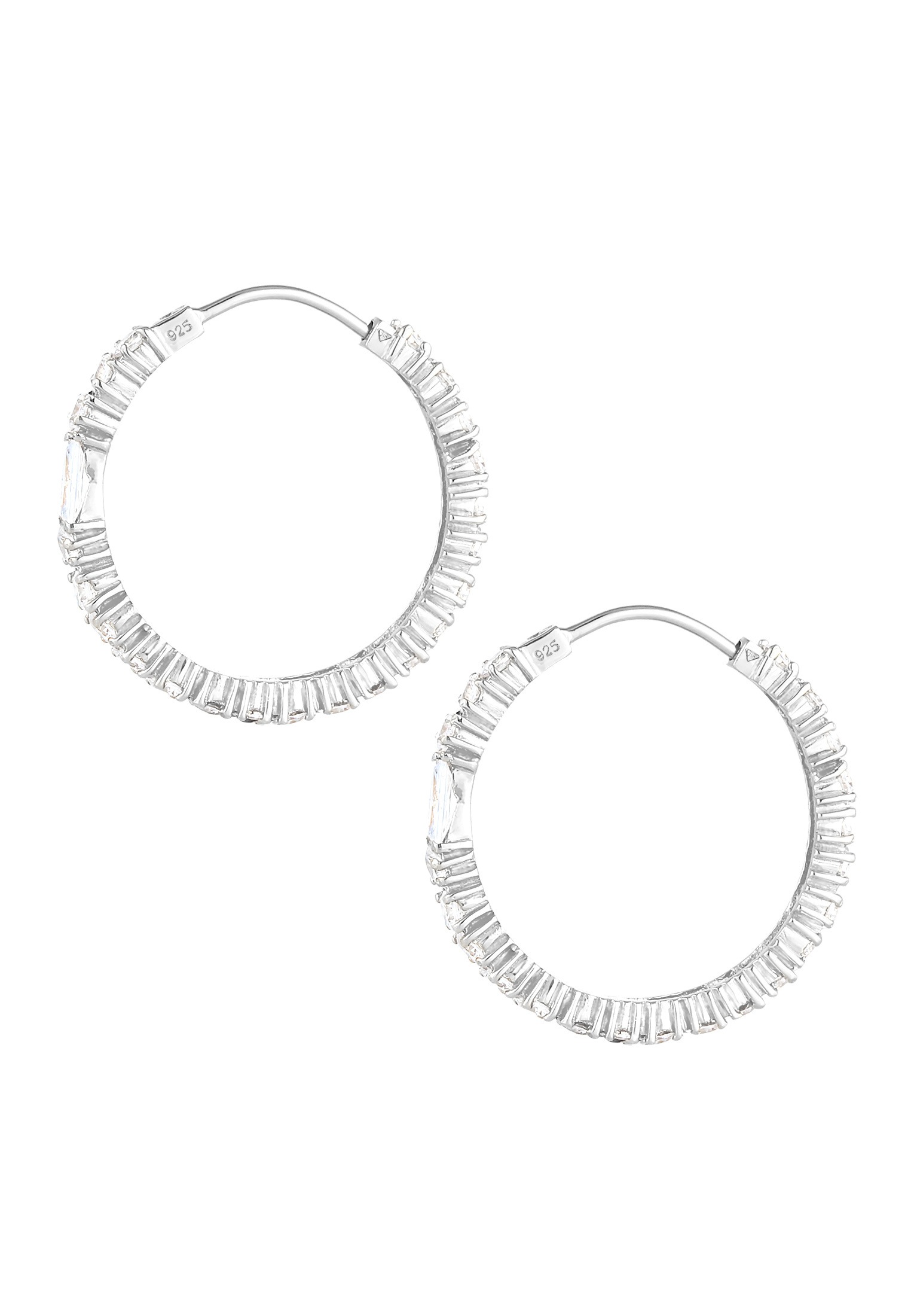 Elli Premium Paar Creolen »Ohrringe Creolen Zirkonia Pavé Funkelnd 925 Silber«