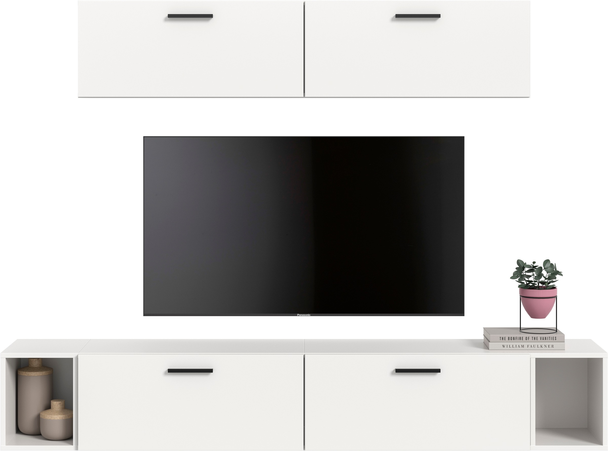 Home affaire Schrank-Set »ENESTE, 6-teilig, in verschiedenen Farben, individuell kombinierbar« verschiedenste Kombinationmöglichkeiten, stehend oder hängend, 2 Stk. tlg.