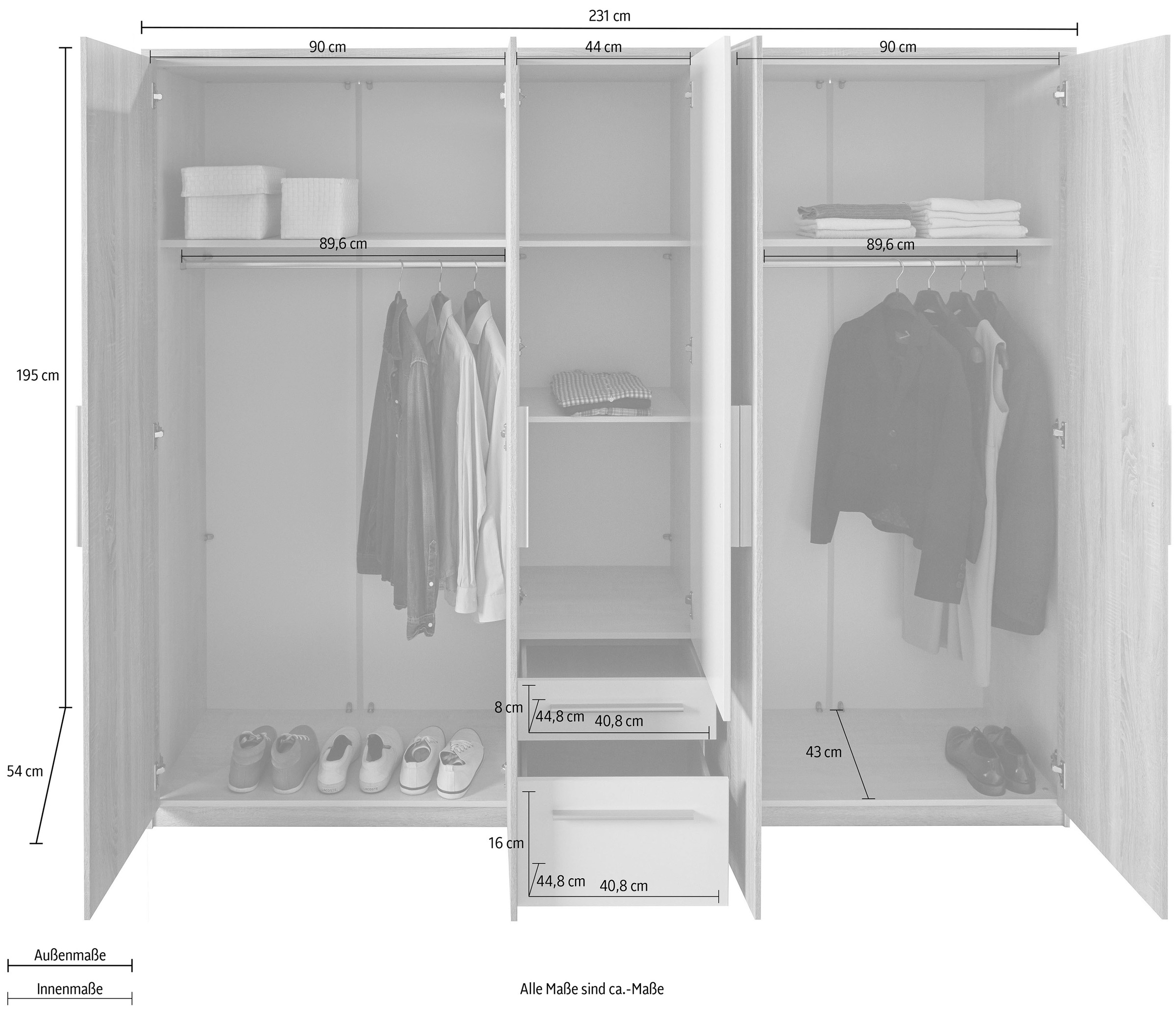 priess Kleiderschrank, in 3 Breiten