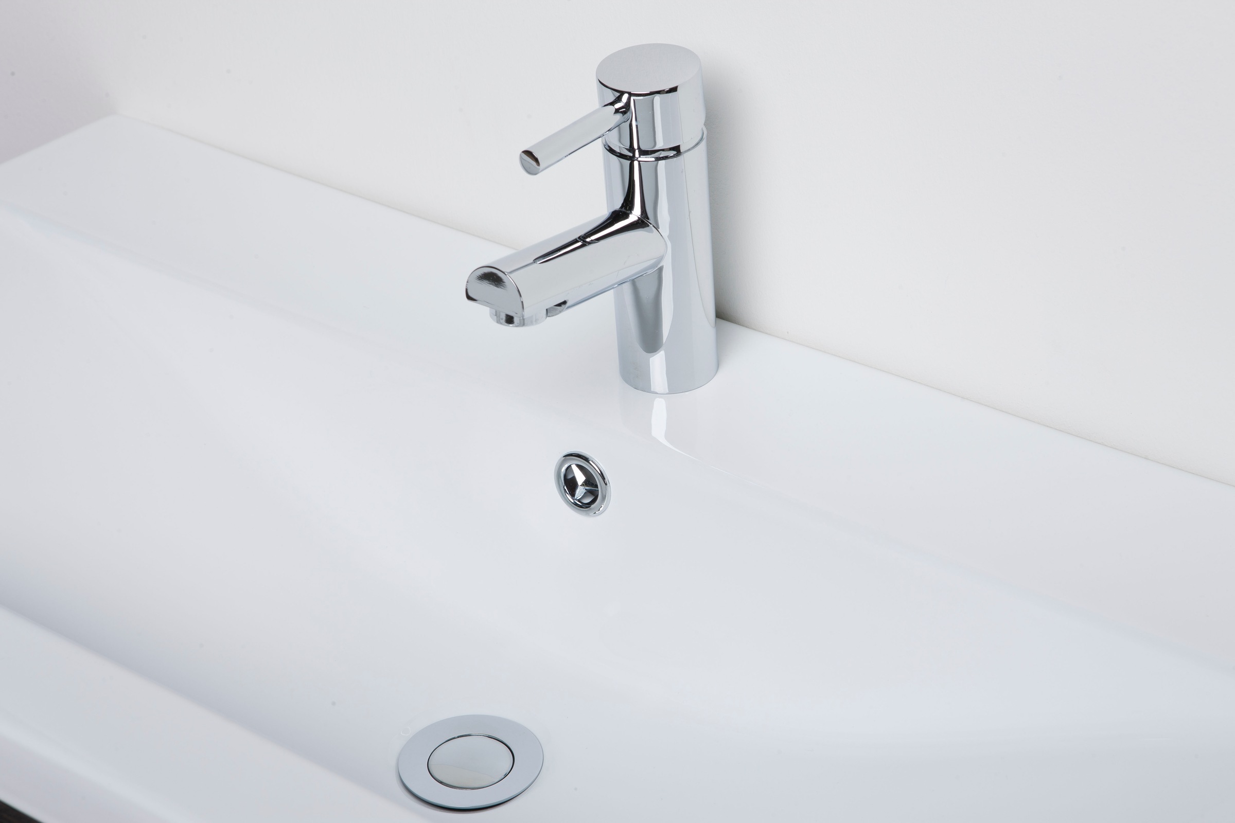 welltime Badezimmer-Set »Scandic«, (Komplett-Set, 2 St., 2-er set: Spiegel und Waschtisch mit 2 SK), 2in1 - Spiegel & Waschtisch mit Soft-Close, Keramikwaschbecken