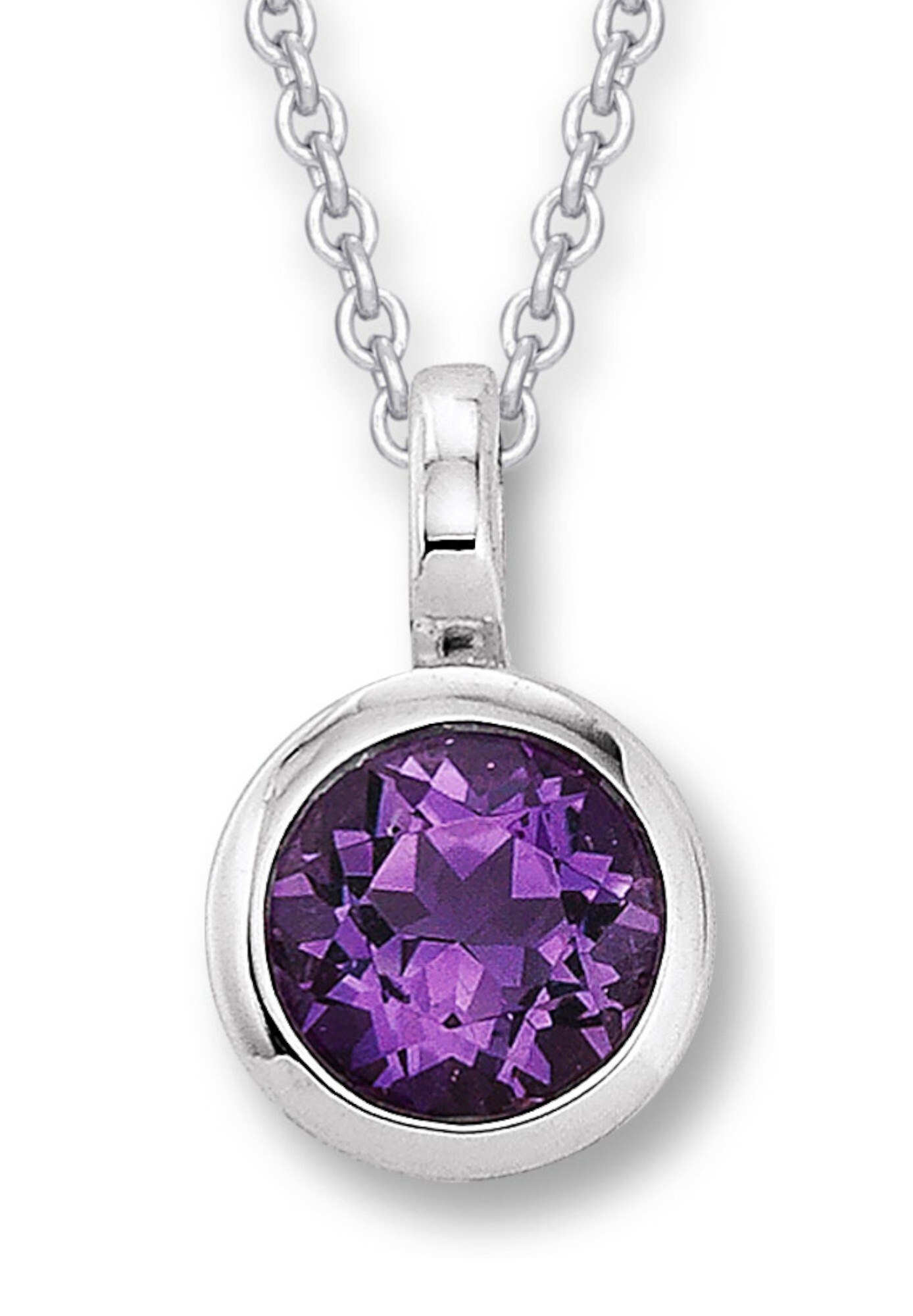 ONE ELEMENT Kettenanhänger »Amethyst Zarge Anhänger aus 333 Weißgold«