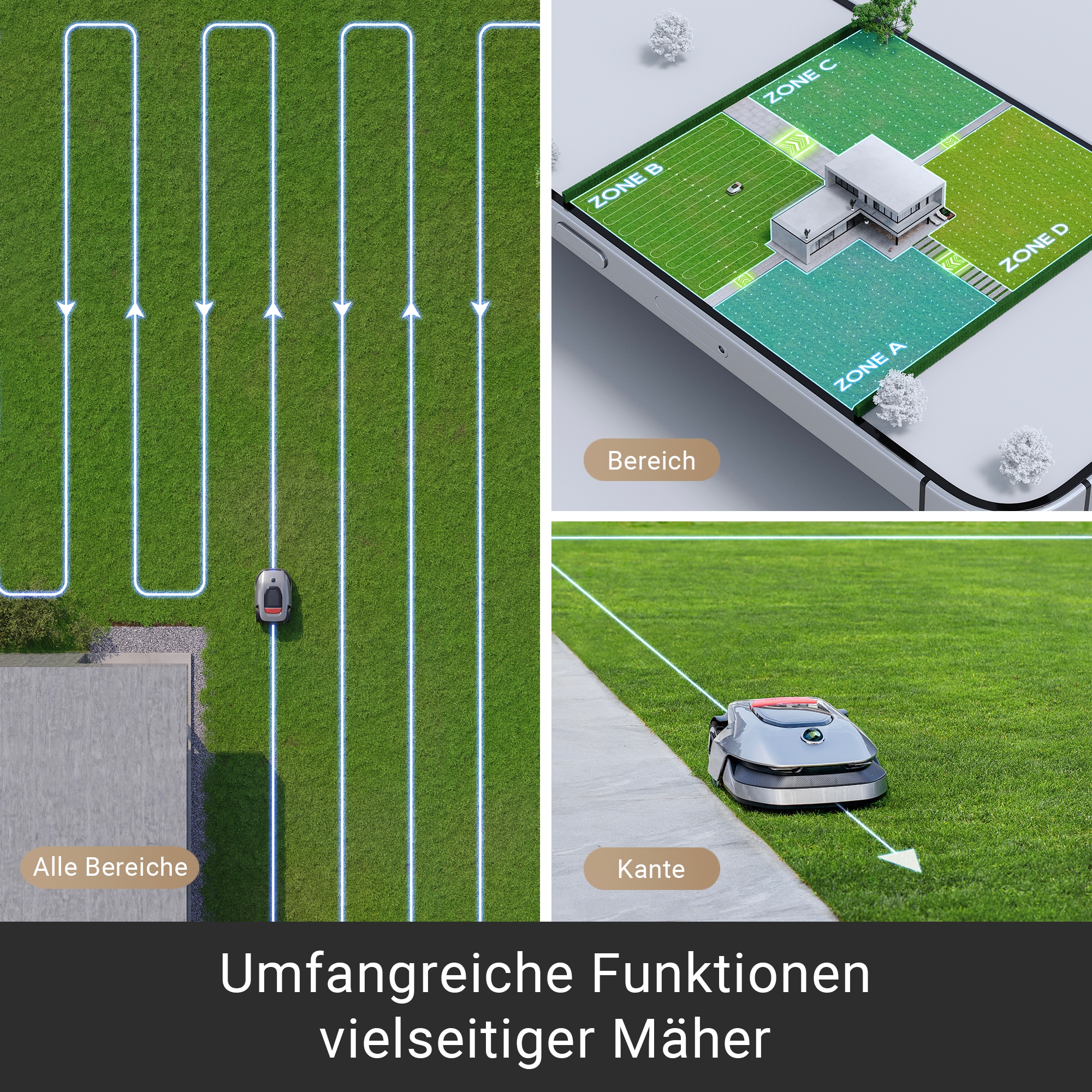 Dreame Rasenmähroboter »Mower A1«, benötigt kein Begrenzungskabel, erkennt Hindernisse automatisch