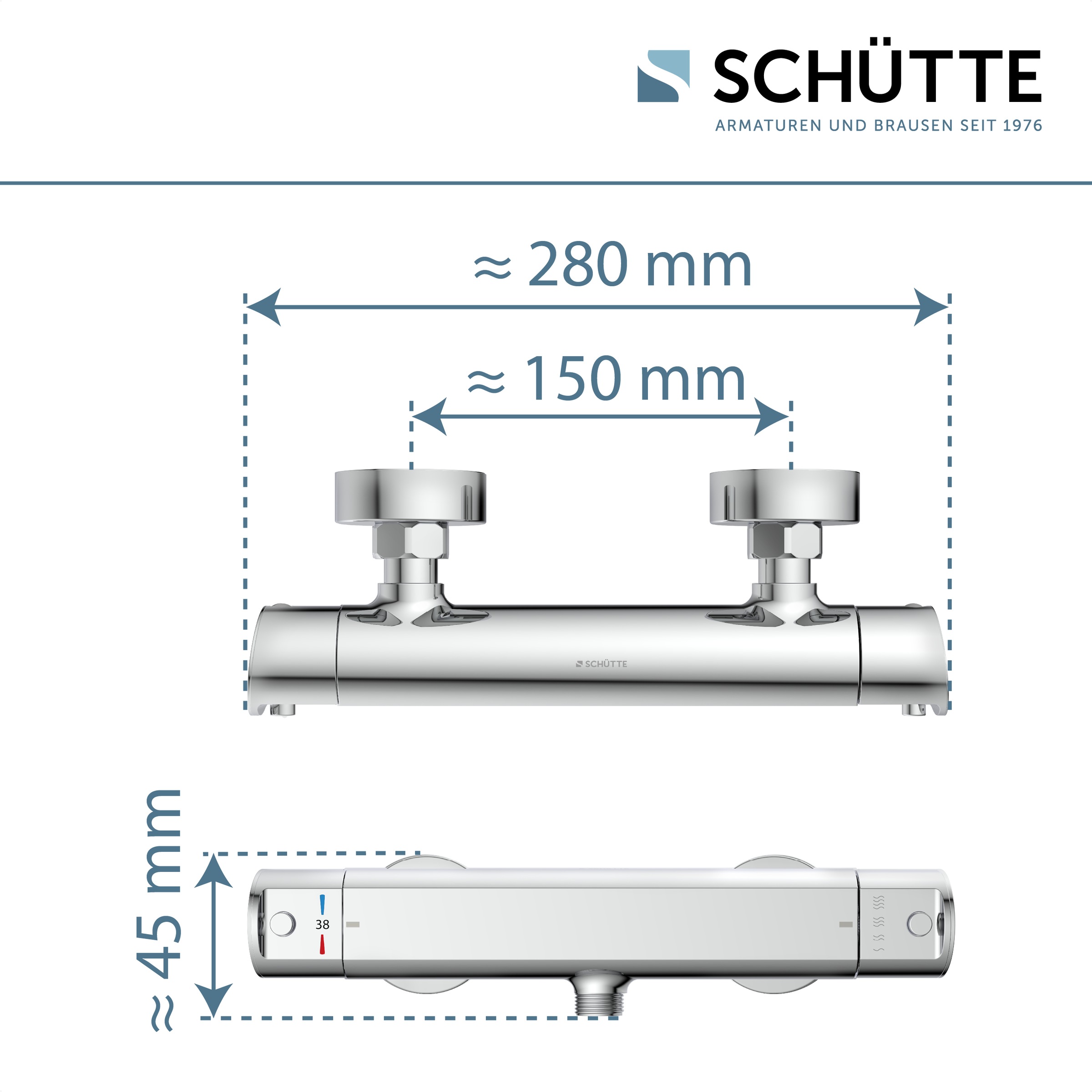 Schütte Brausethermostat »VITA«, wassersparende Eco-Stopp-Funkt., Sicherheitssperre, innovative Kühlung