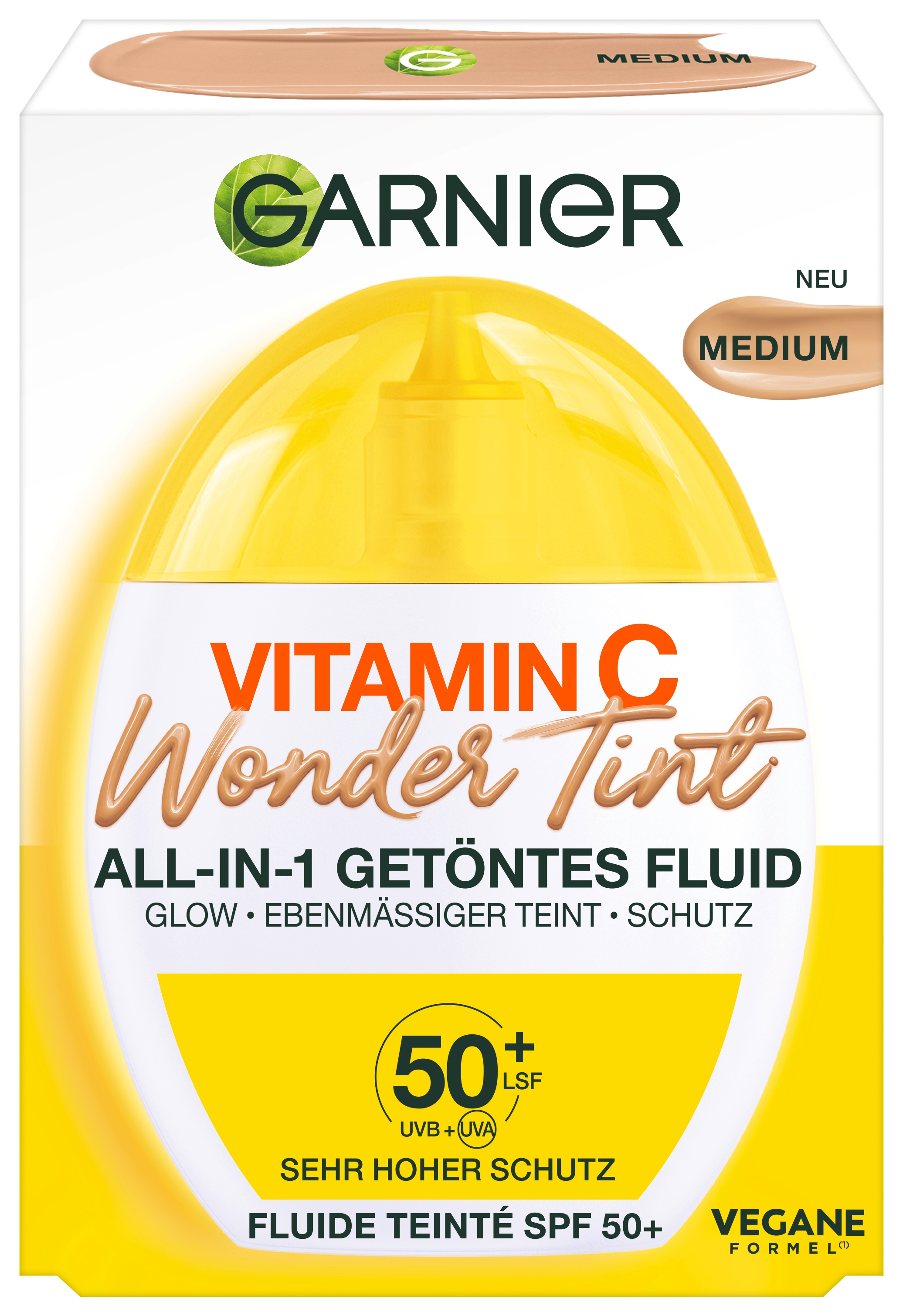 GARNIER Getönte Gesichtscreme »Garnier Vitamin C Wonder Tint All-In-1 Getöntes Fluid«