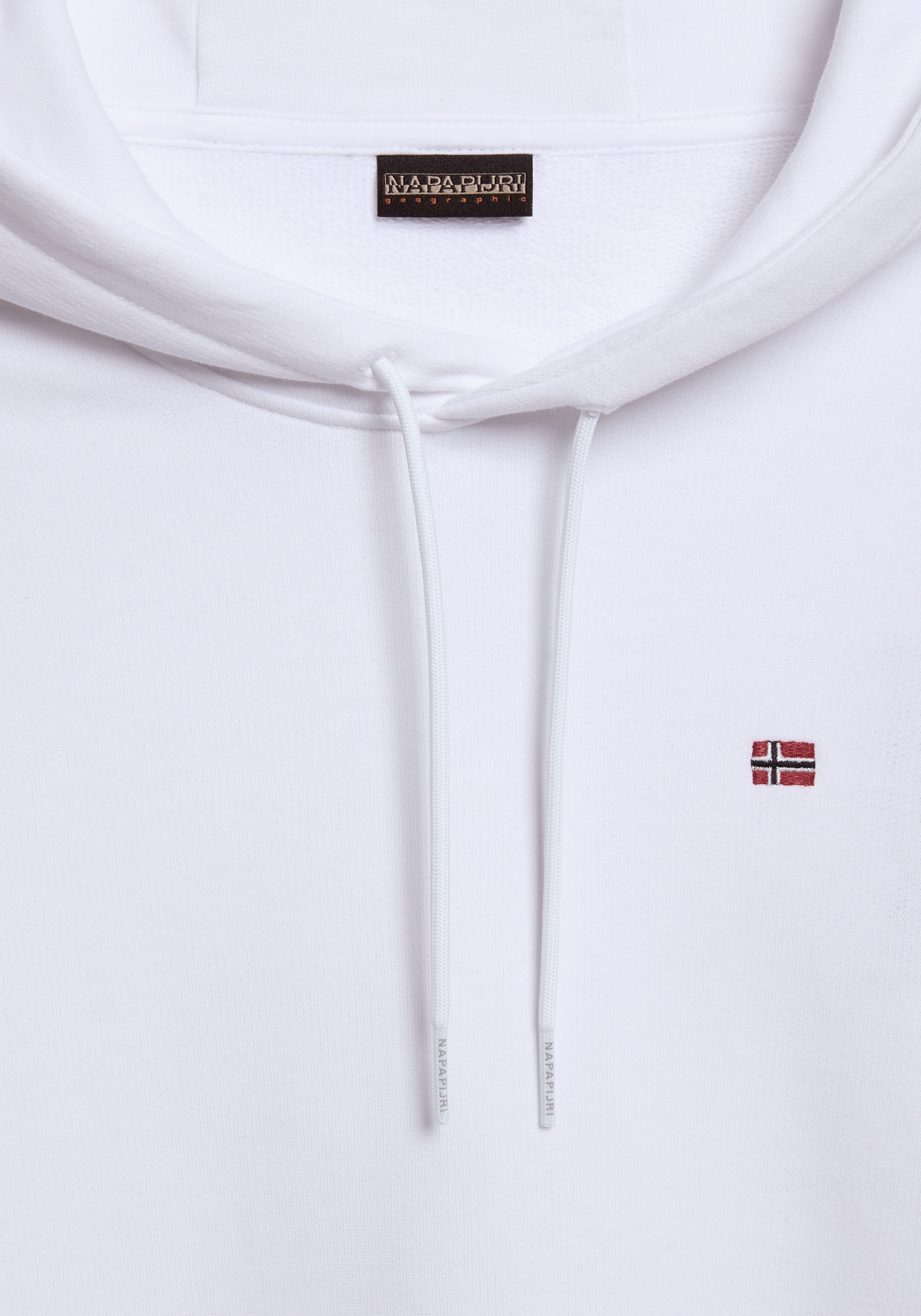 Napapijri Kapuzensweatshirt »BALIS H SUM BLU MARINE«, Mit Markenlabel an der Seite; mit Rippbündchen an Saum und Ärmeln