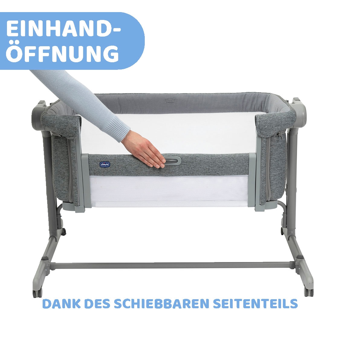 Chicco Beistellbett »Next2Me Magic Evo Dark Grey«, mit Schaukelmodus; inklusive Transporttasche