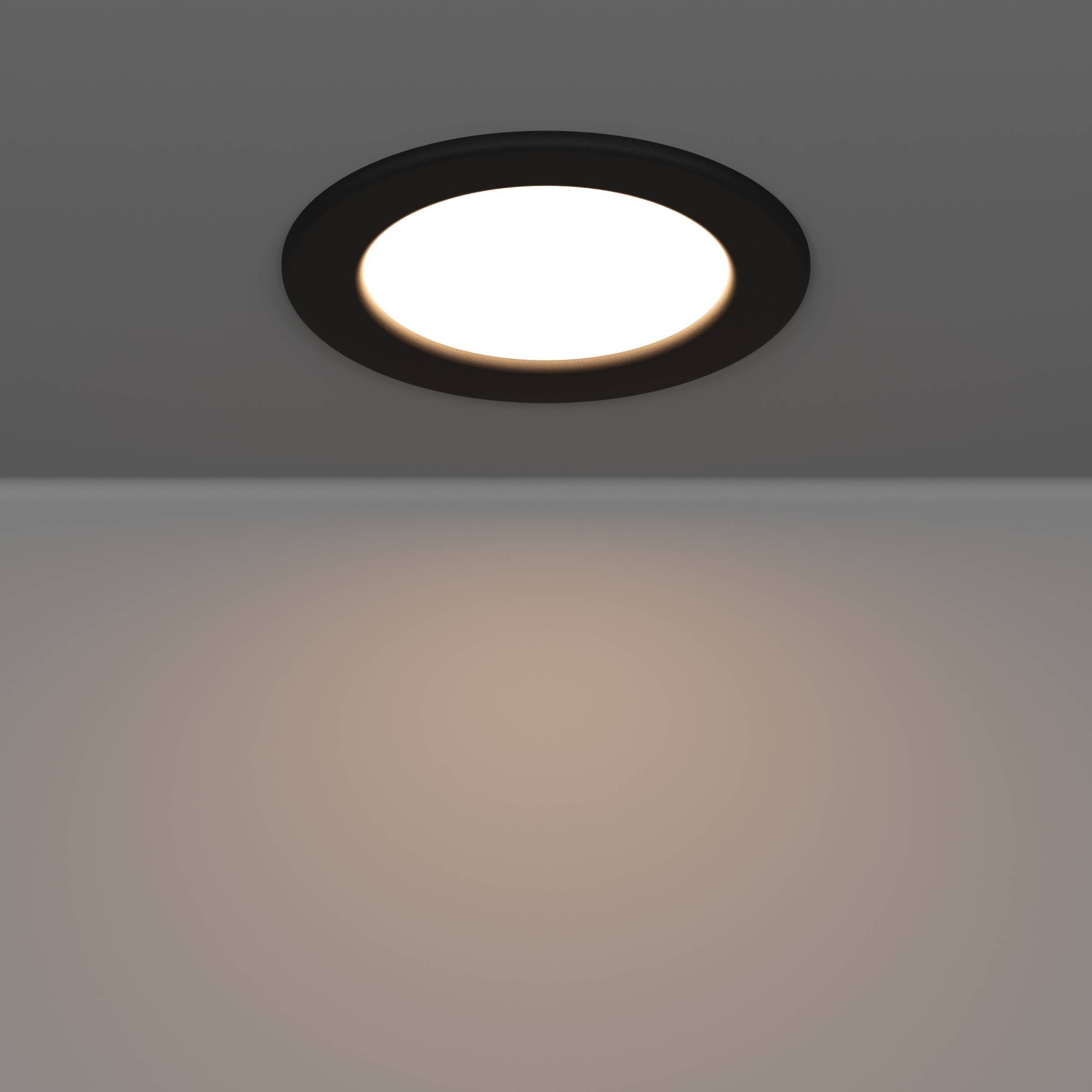 EGLO Einbauleuchte »Fueva 6-Z Deckenlampe, ZigBee, App und Sprachsteuerung, Badlampe, IP44« LED-Modul 1 Stk. Kaltweiß | RGB Einbauleuchte - Ø12 x ET40 cm - schwarz - 5W inkl.