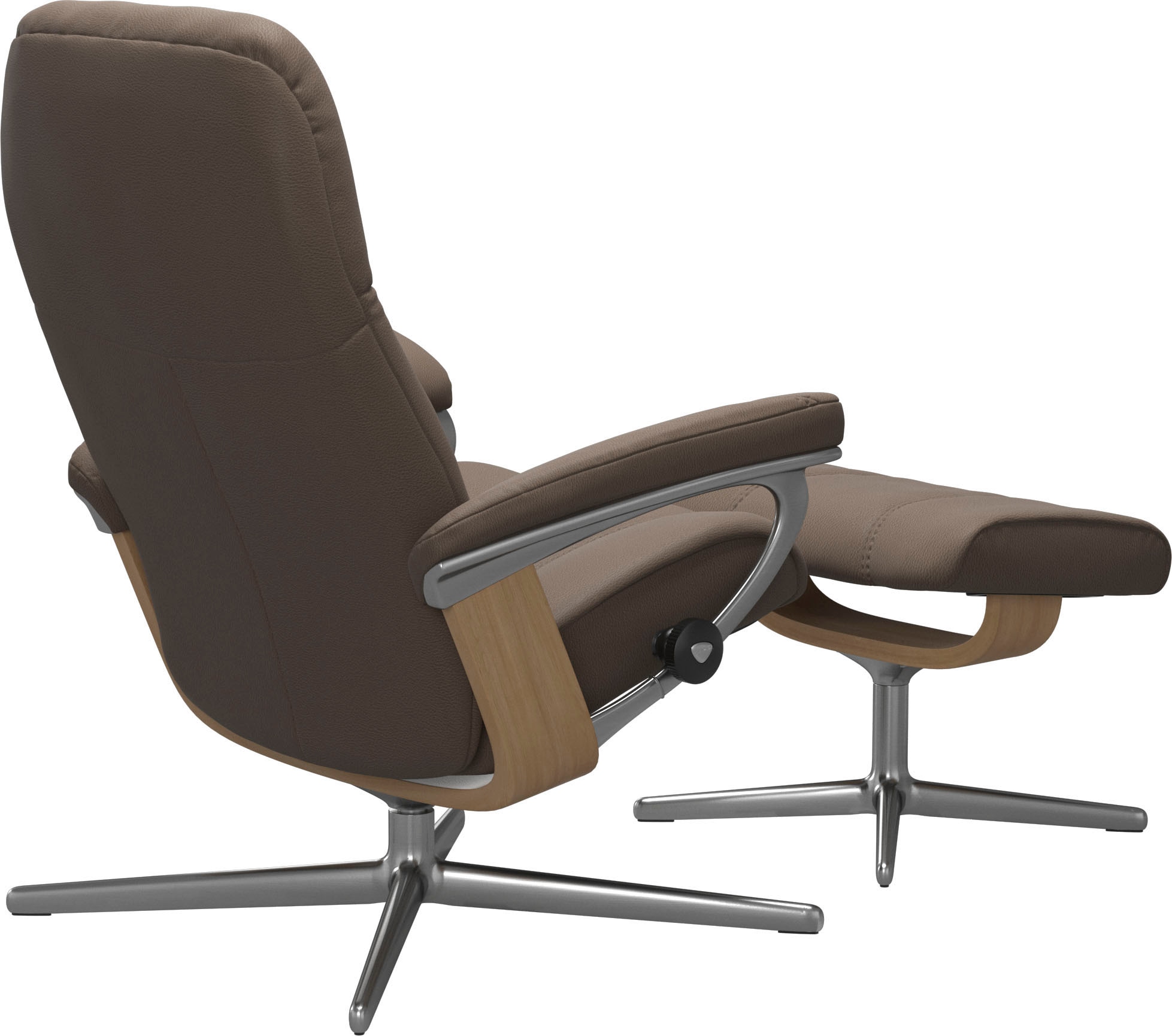 Stressless® Relaxsessel »Consul« Set, Relaxsessel mit Hocker,  mit Hocker, mit Cross Base, Größe S, M & L, Holzakzent Eiche