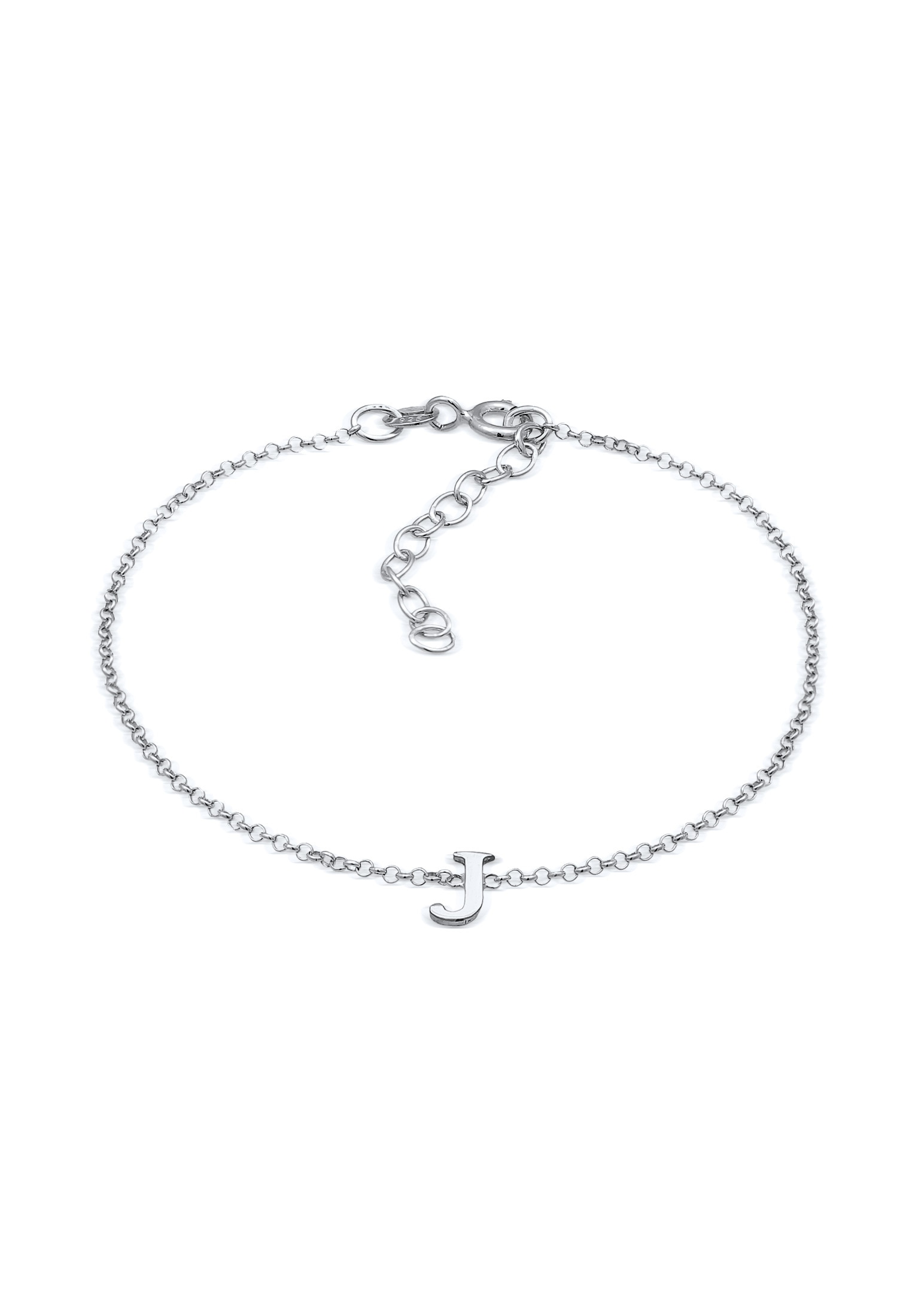 Elli Armkette »Armband Buchstaben Initialen Anhänger J 925 Silber«