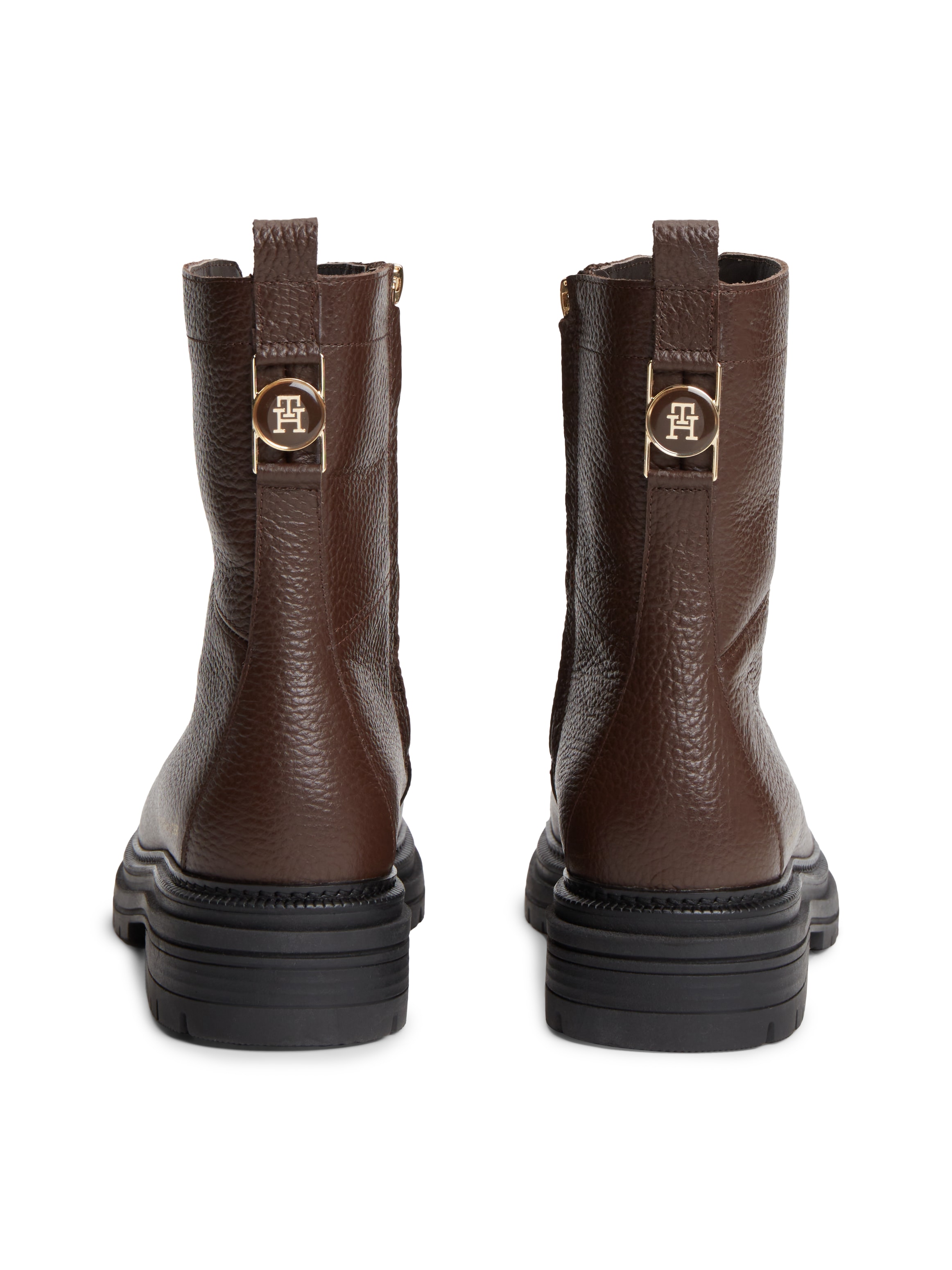 Tommy Hilfiger Schnürstiefelette »TH EMBOSS GRAIN LEATHER BOOT«  Blockabsatz, Schnürboots mit praktischem Innenreißverschluss