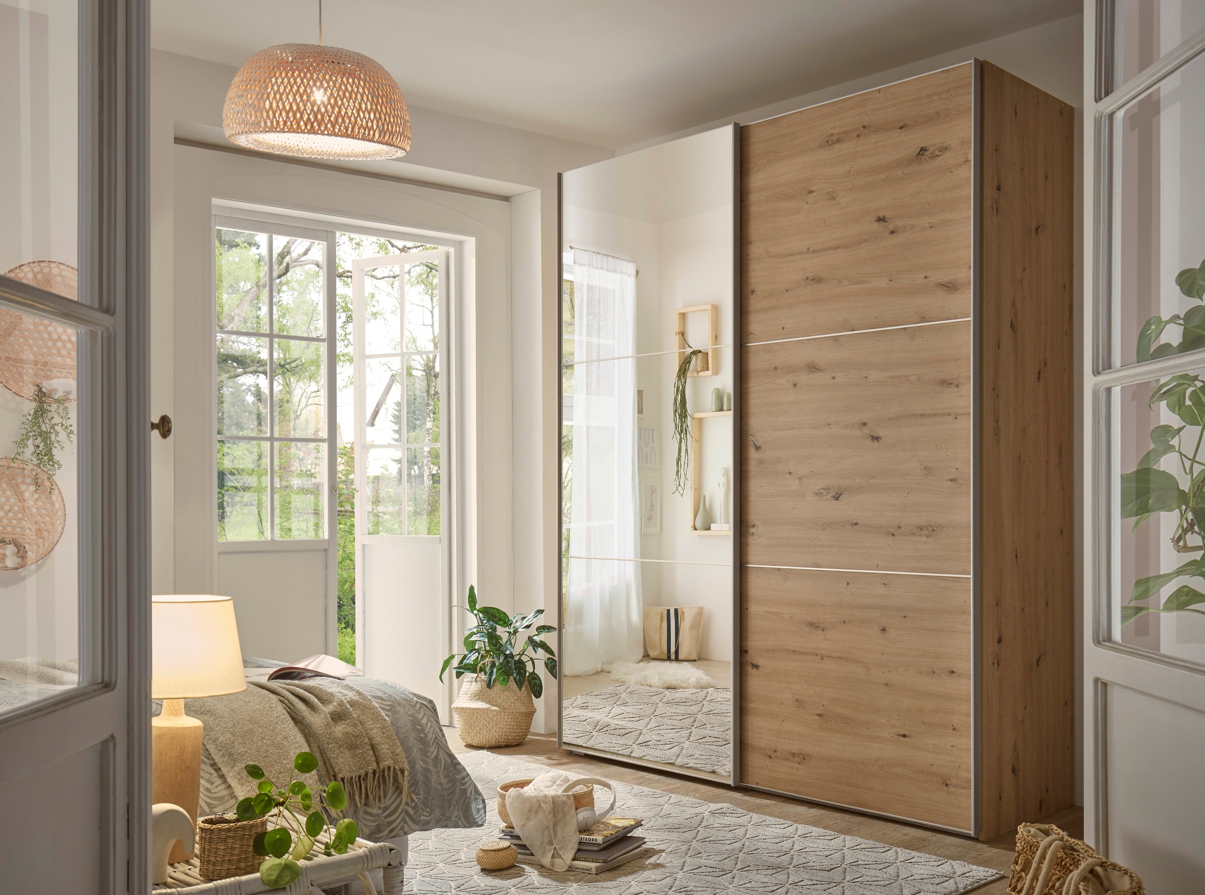 STAUD Schwebetürenschrank »Includo_Minisystem_07_2-türig, Made in Germany«, Mit vier verschiedenen Ausstattungsvarianten