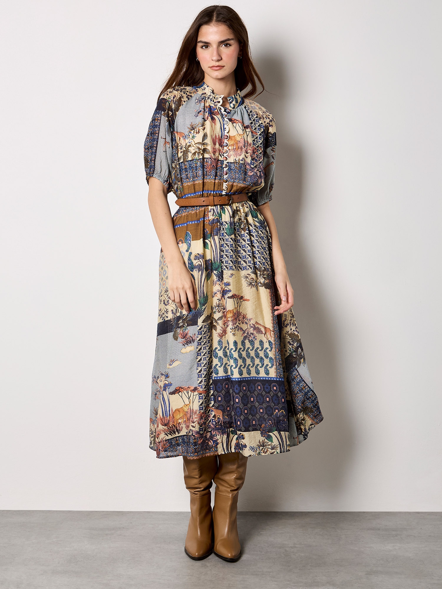 Apricot Midikleid »Midikleid« mit Patchwork-Print