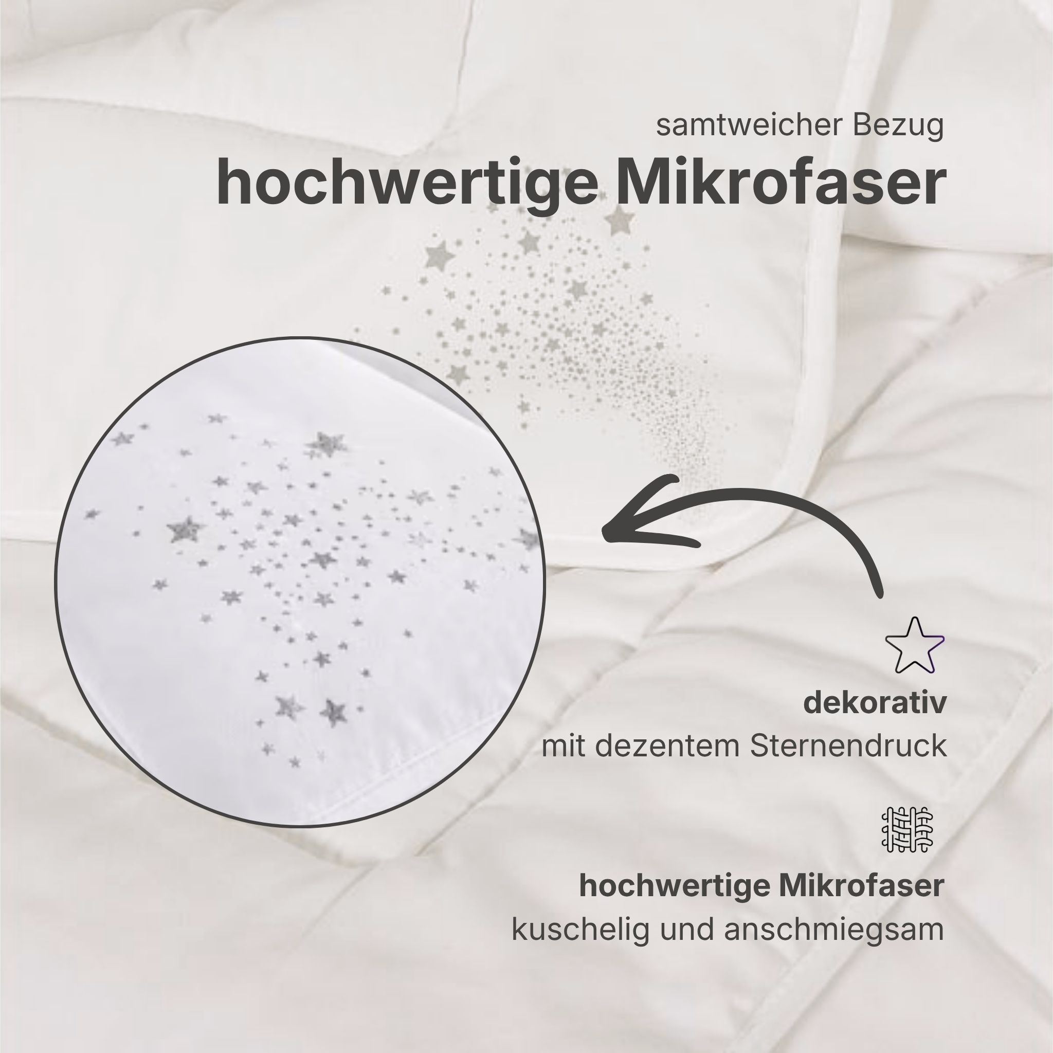 OTTO home Microfaserbettdecke »oder Baumwollbettdecke Baca, Bettdecke 135x200 cm & weitere Größen« leicht Füllung hochwertige 6D-Hohlfaser oder reine Baumwolle 1 Stk. tlg. Bettdecke, Sommer, Winter, 4-Jahreszeiten, Sternendruck