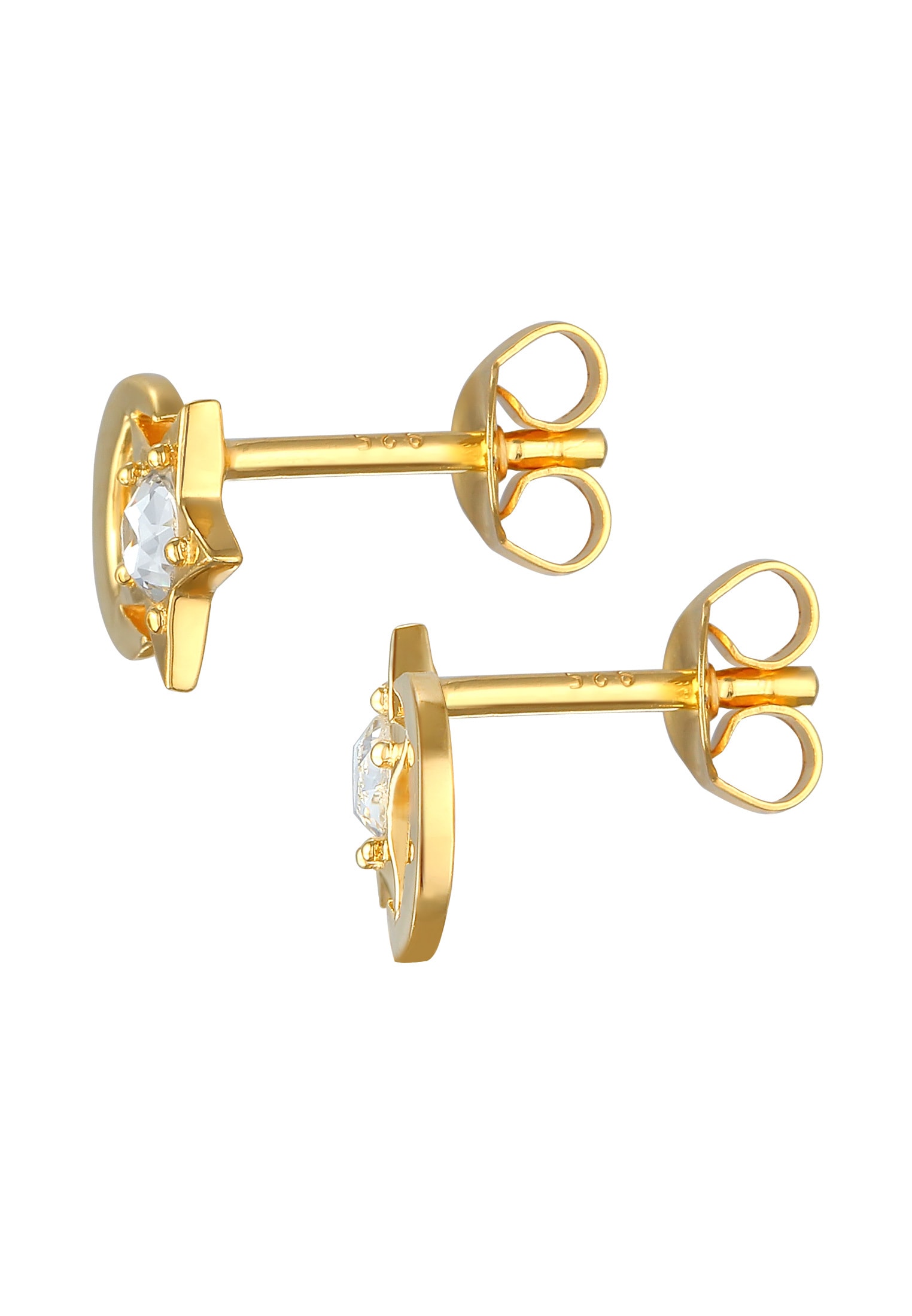 Elli Paar Ohrstecker »Ohrringe Halbmond Stern Kristall 925 Silber«