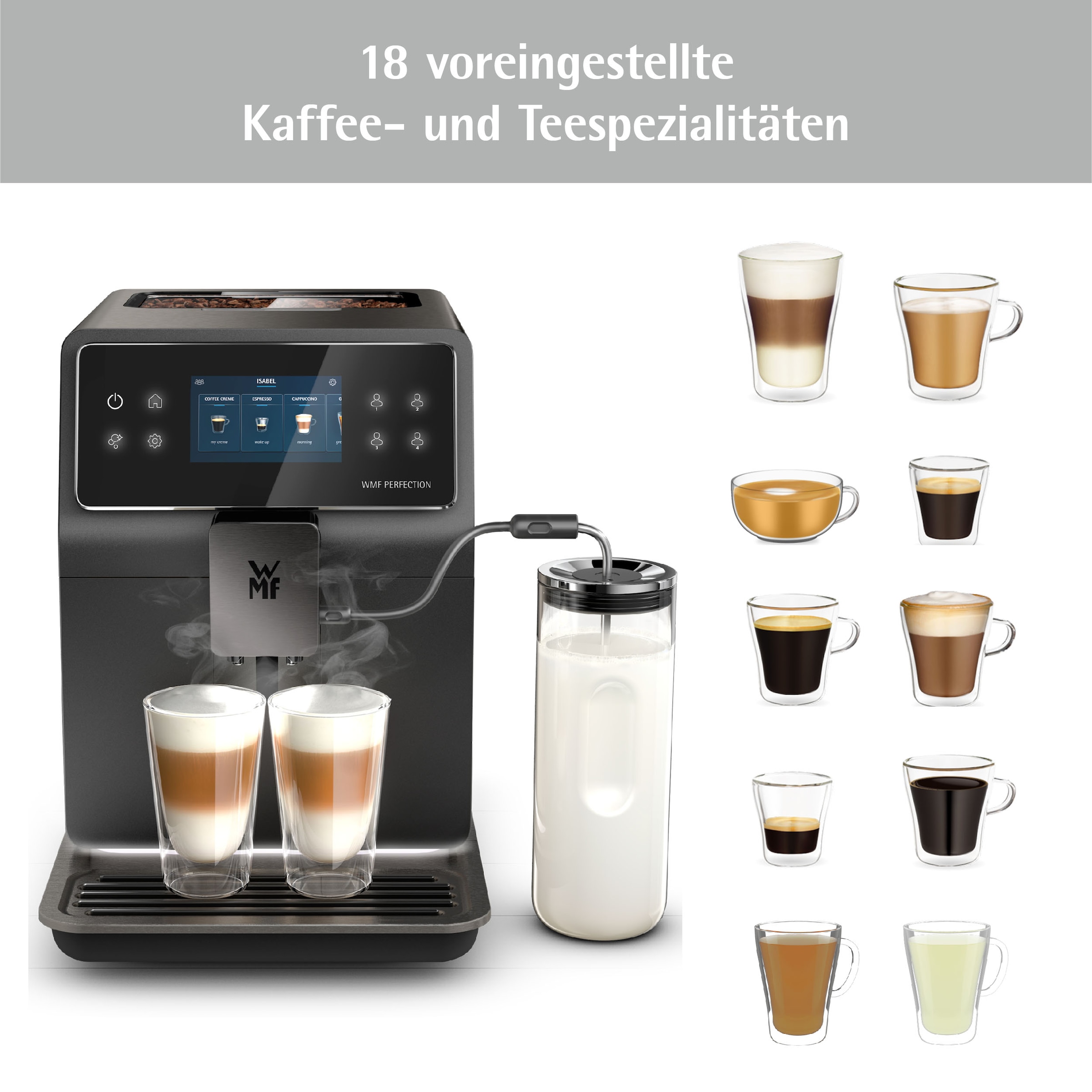 WMF Kaffeevollautomat »Perfection 890L CP855815«, intuitive Benutzeroberfläche, perfekter Milchschaum, selbstreinigend