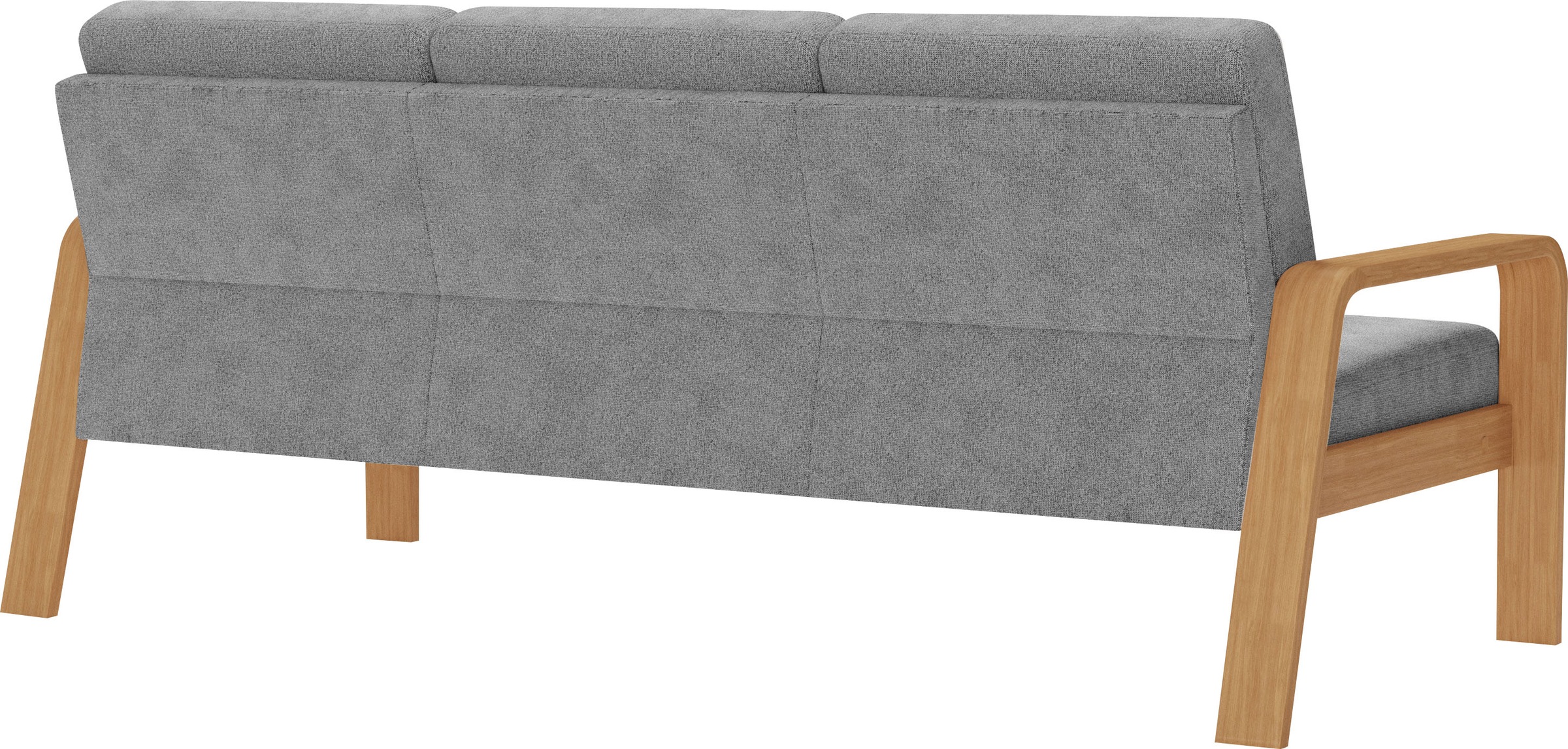 sit&more 3-Sitzer »Kolding«, Armlehnen aus eichefarbigem Buchenholz, verschiedene Bezüge und Farben