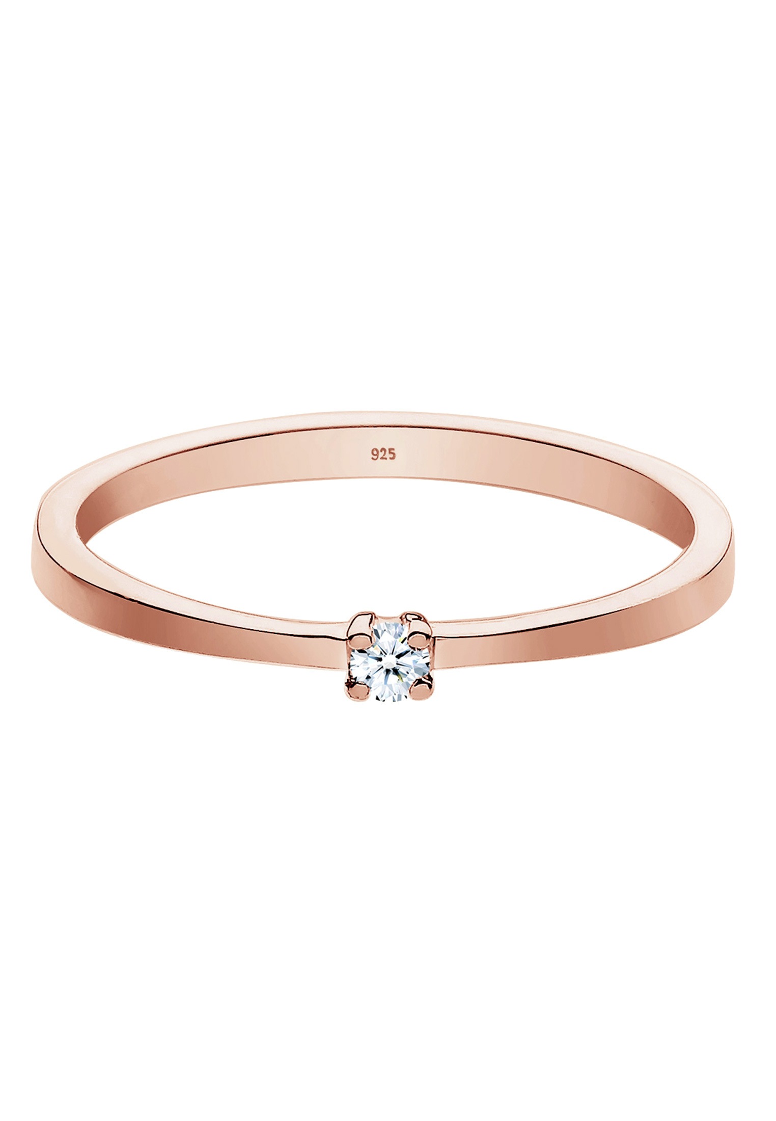 Elli DIAMONDS Verlobungsring »Ring Solitär Diamant Weiß (0.03 ct) 925 Sterling Silber«