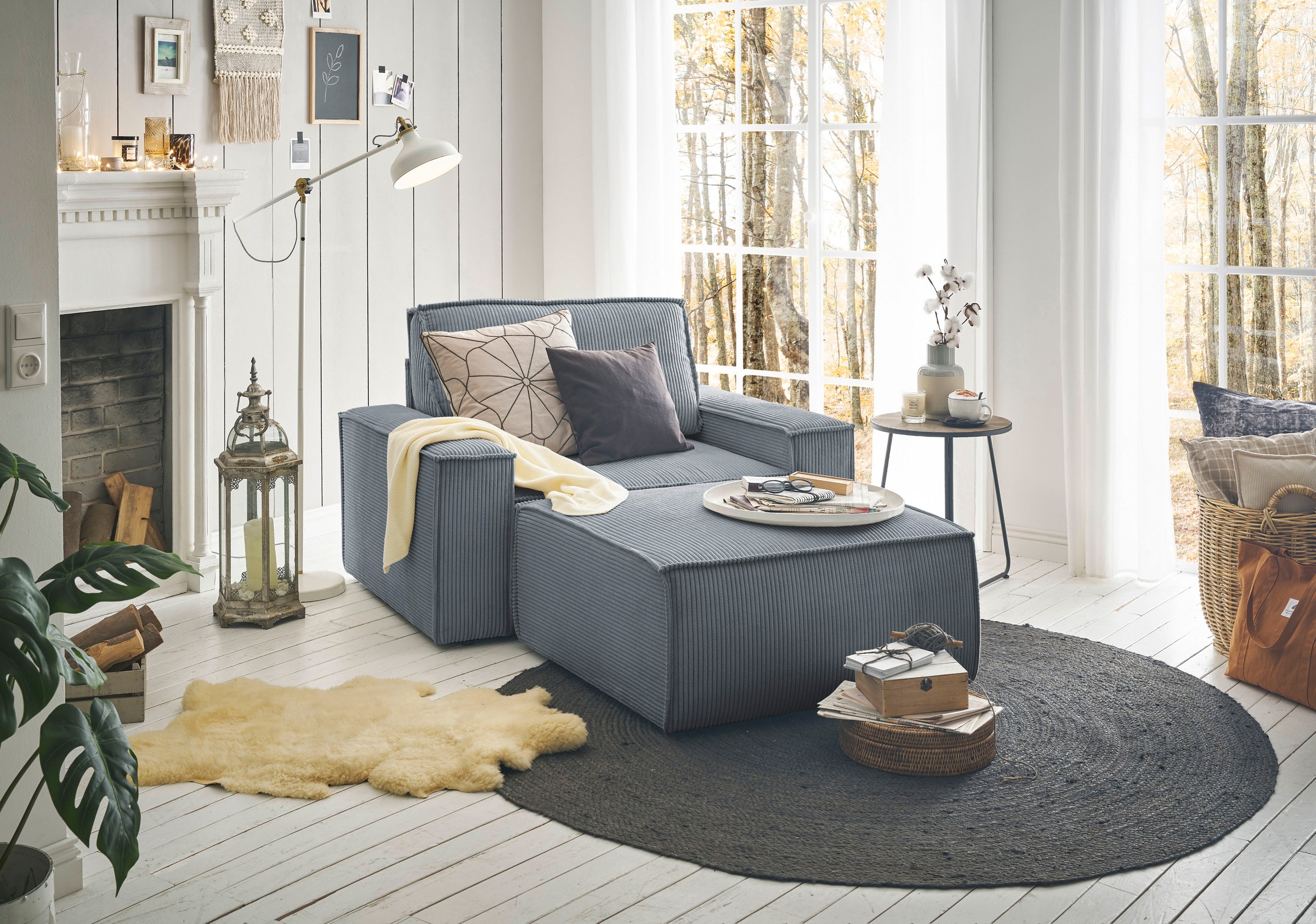 Home affaire Sessel »SHERWOOD«, Loveseat und Hocker im Set, passend zur Polster-Serie SHERWOOD