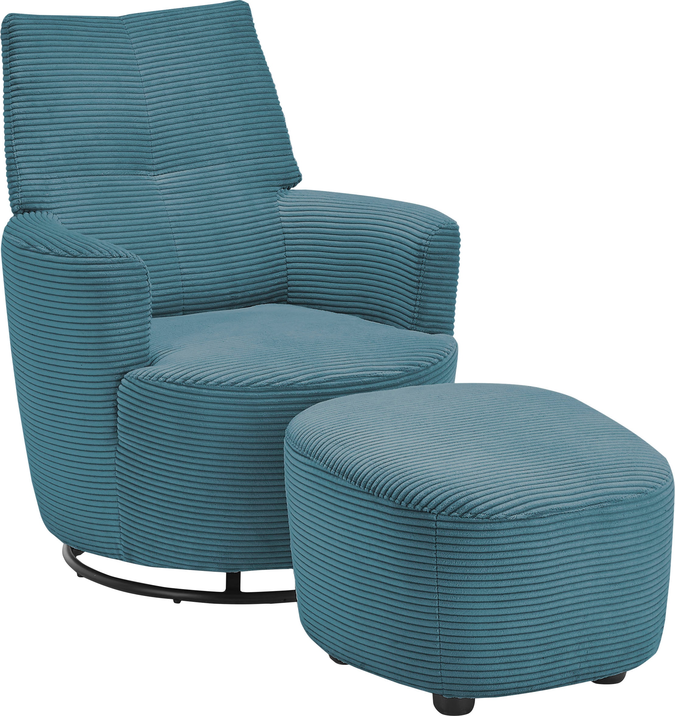 set one by Musterring Relaxsessel »SO 1450«, (Set), mit Dreh- und Wippfunktion, inklusive Hocker