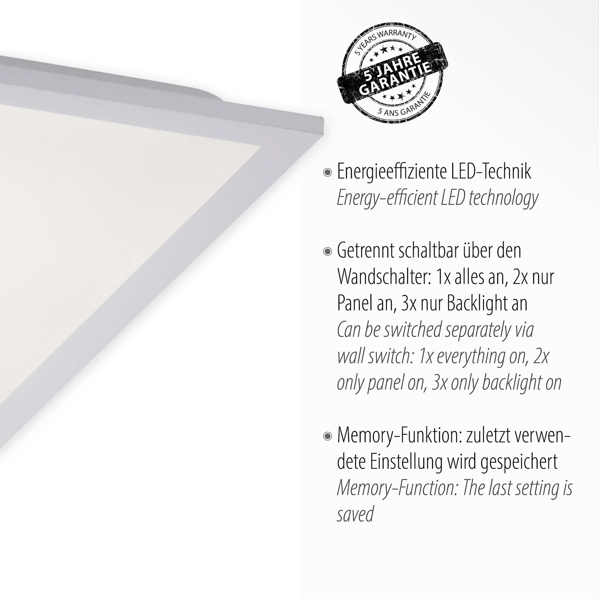 Jahren XXL Leuchten »FLAT«, LED mit Serienschalter Garantie Direkt kaufen online | 2 flammig-flammig, Deckenleuchte 3