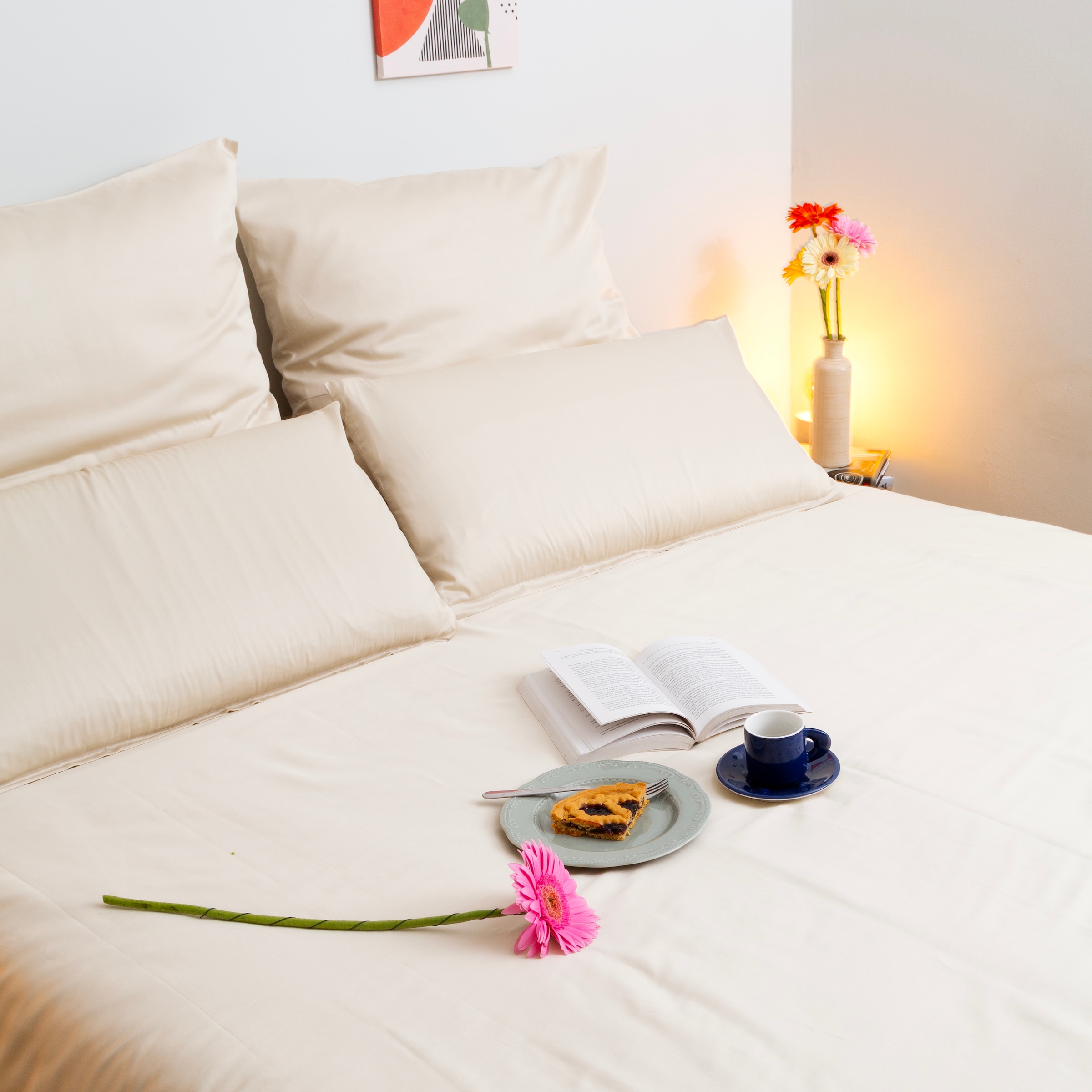 Wolkenfeld Kissenbezug »Mako-Satin Baumwolle Kopfkissenbezug - Premium Kissenbezug« Größe 80x80 und 40x80 cm; versteckter Reißverschluss