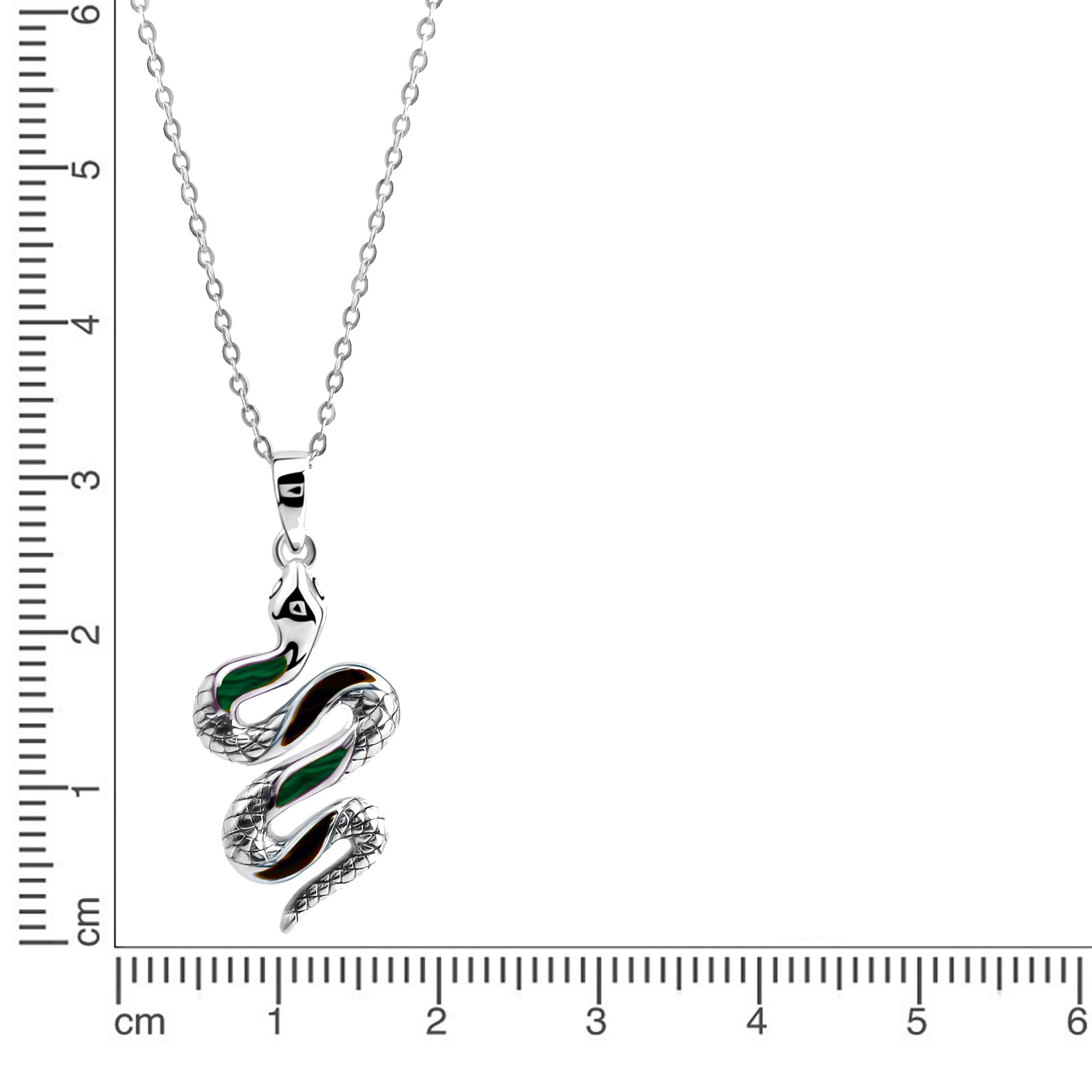 Firetti Kette mit Anhänger »Schmuck Geschenk Silber 925 Halsschmuck Halskette Ankerkette Schlange«, mit Malachit, Onyx