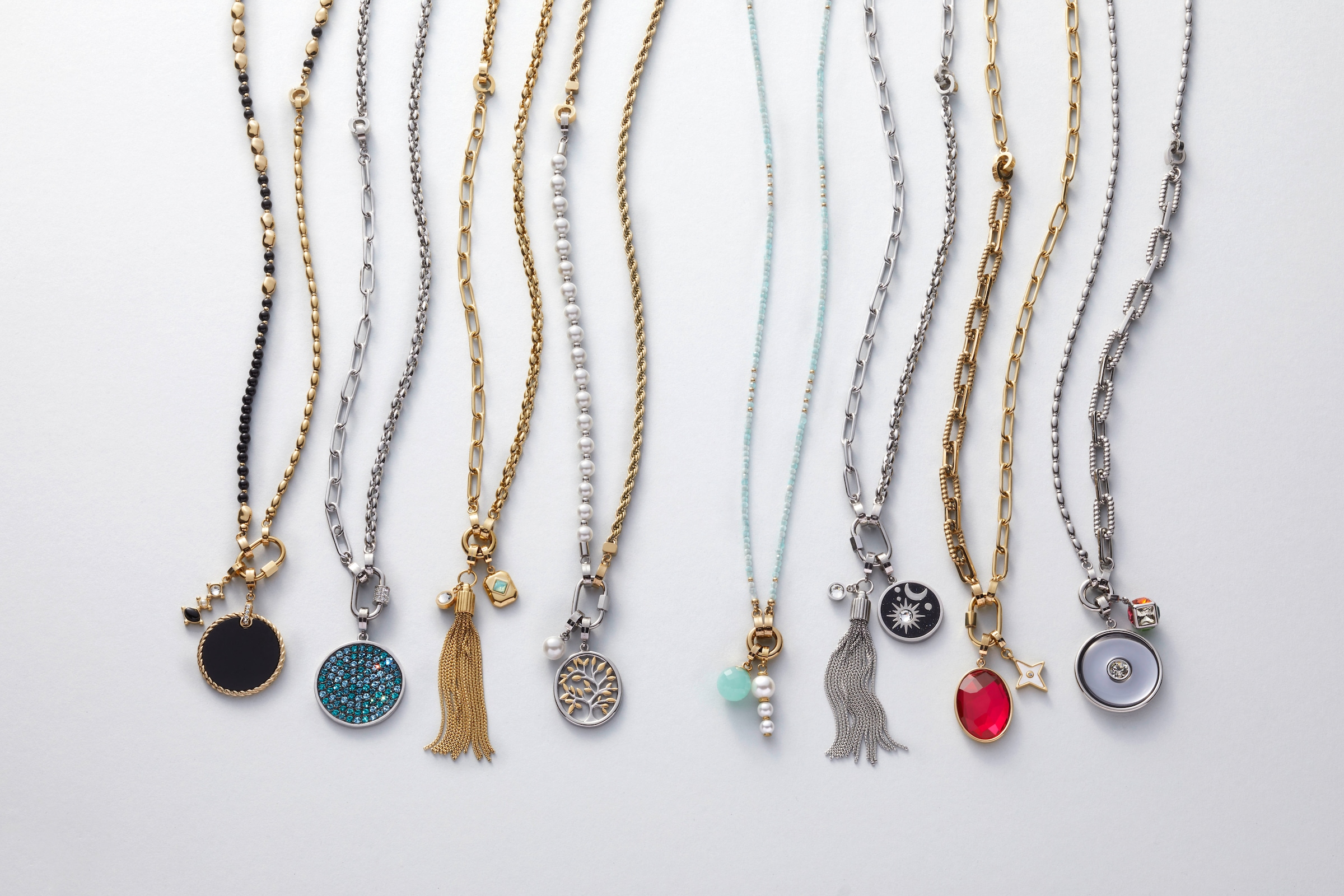 LEONARDO Charm-Kette »Halskette Dorina Clip&Mix, 024429«, mit Glasperle