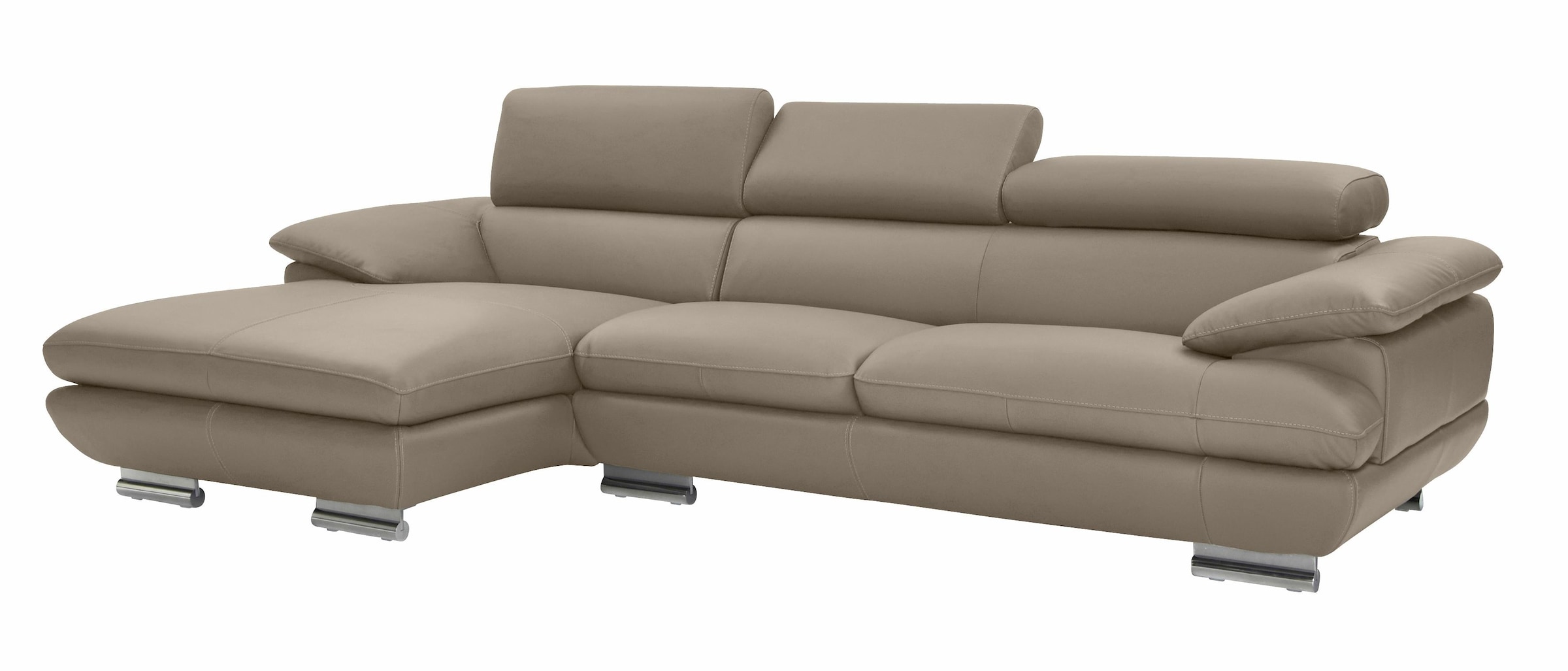 CALIA ITALIA Ecksofa »Magic, ein italienisches Sofa zum Träumen, erstklassiger Sitzkomfort«, mit verstellbaren Kopfteilen, in 2 Lederqualitäten