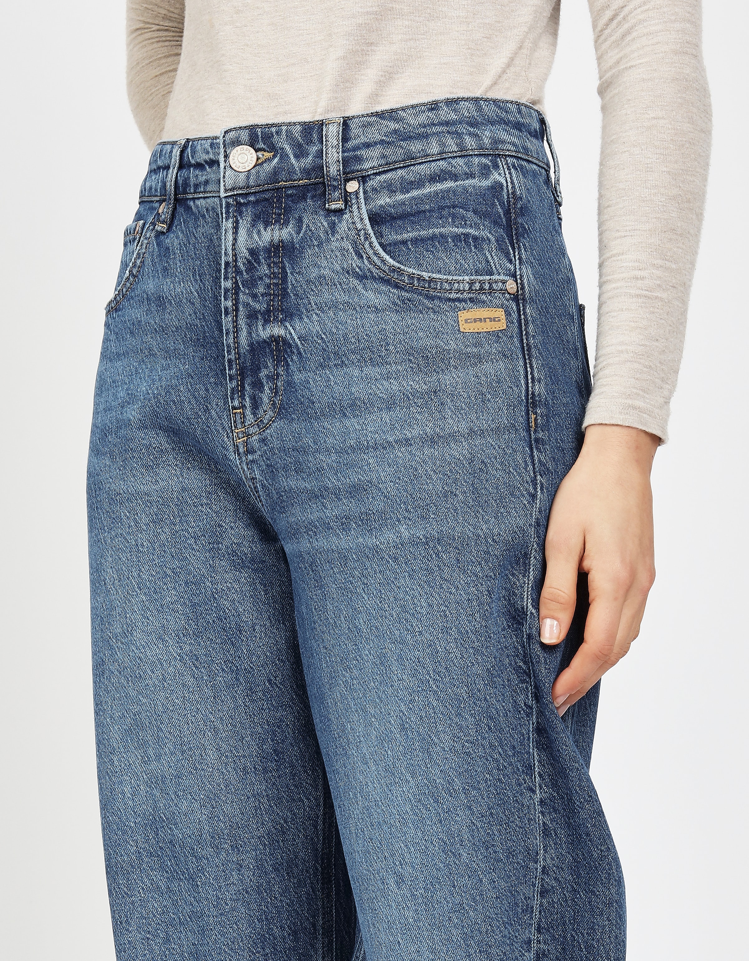 GANG 5-Pocket-Jeans »94BLAKE«, mit eingesetztem Seitenstreifen, cropped