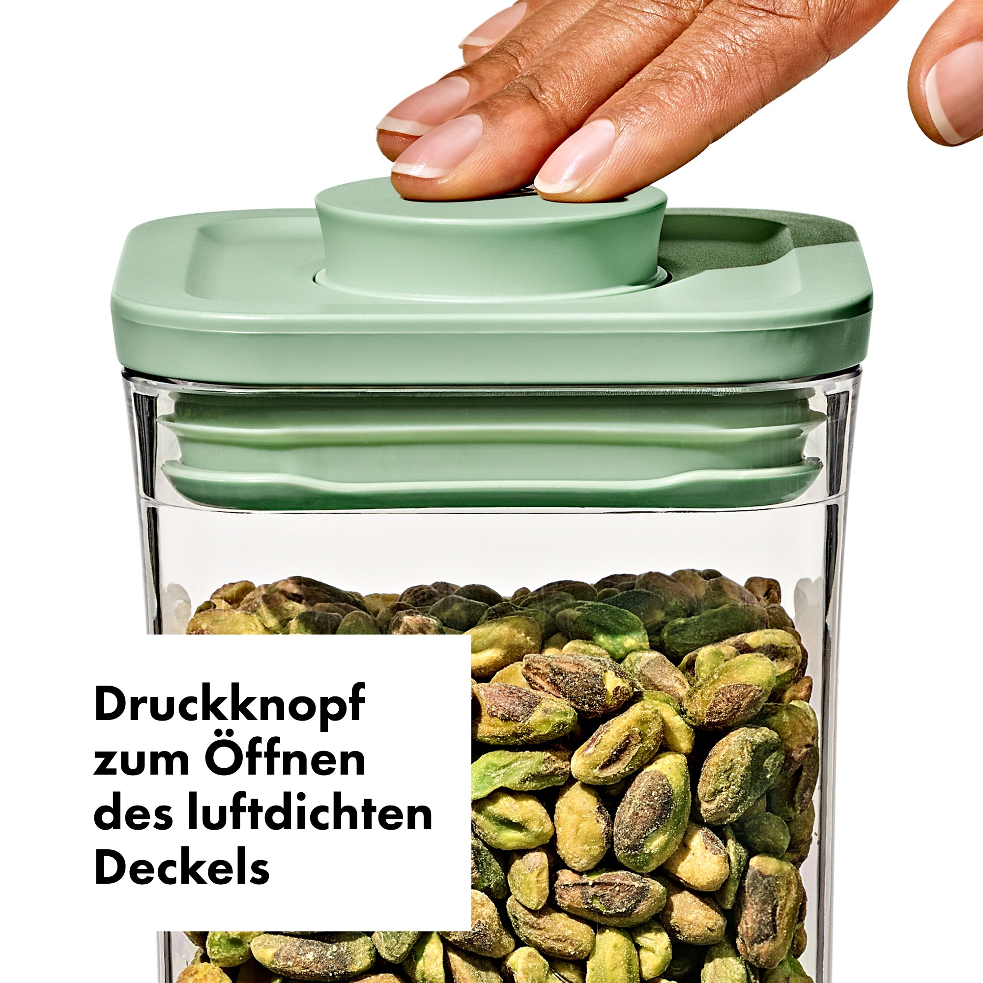 OXO Good Grips Aufbewahrungssystem »3-Piece POP Container Set with Mini Scoops - Limited Edition Pistachio« Set, 5 tlg. tlg. Langlebig, spülmaschinenfest und vielseitig einsetzbar