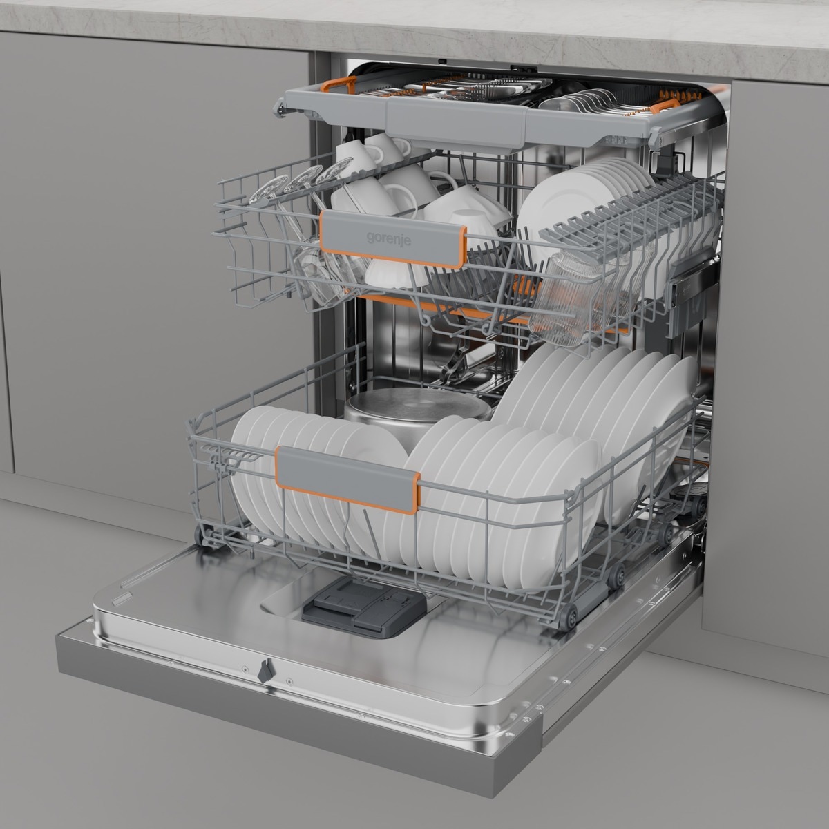 GORENJE teilintegrierbarer Geschirrspüler »GI663C95X« 9,4 l 16 tlg. Maßgedecke 16 Maßgedecke, auto. Türöffnung, Besteckschublade