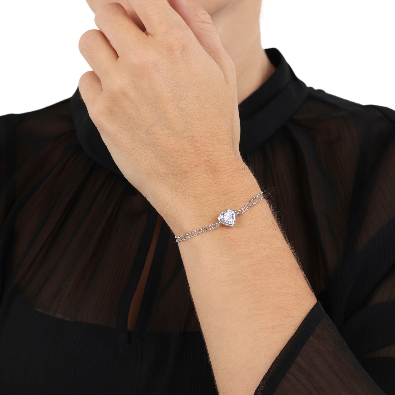 JOOP! Armband »Herz« mit Zirkonia (synth.)
