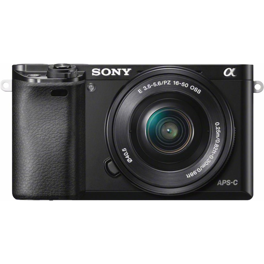 Sony Systemkamera »Alpha ILCE-6000L«, SEL-P1650, 24,3 MP, WLAN (Wi-Fi)-NFC, Gesichtserkennung, HDR-Aufnahme, Makroaufnahme