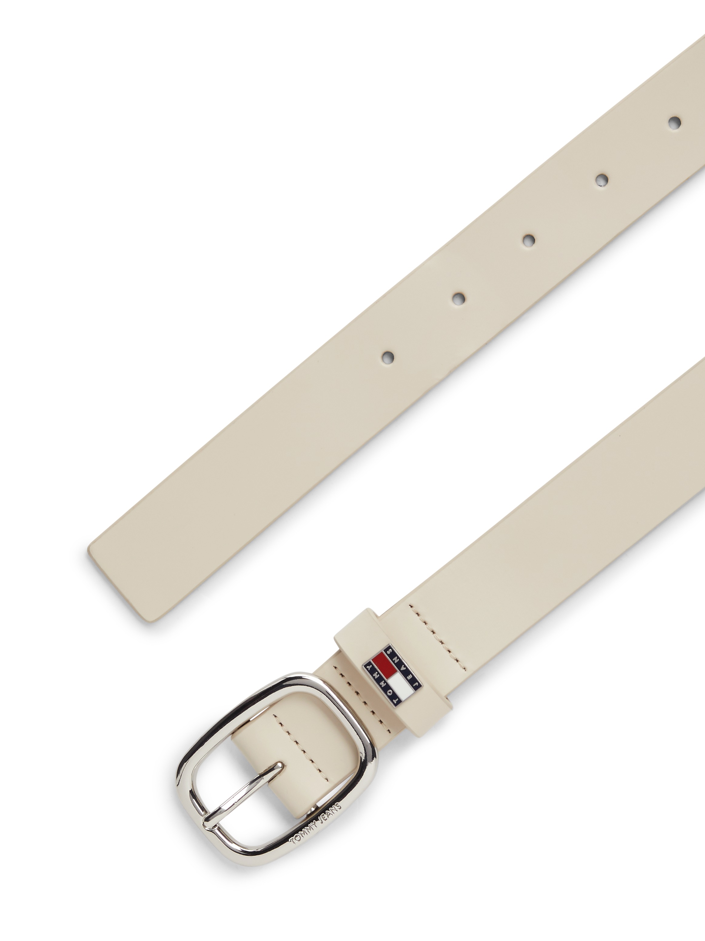 Tommy Jeans Ledergürtel »TJW OVAL 3.0«, Ovale Einfachdornschließe und Logo am Verschluss