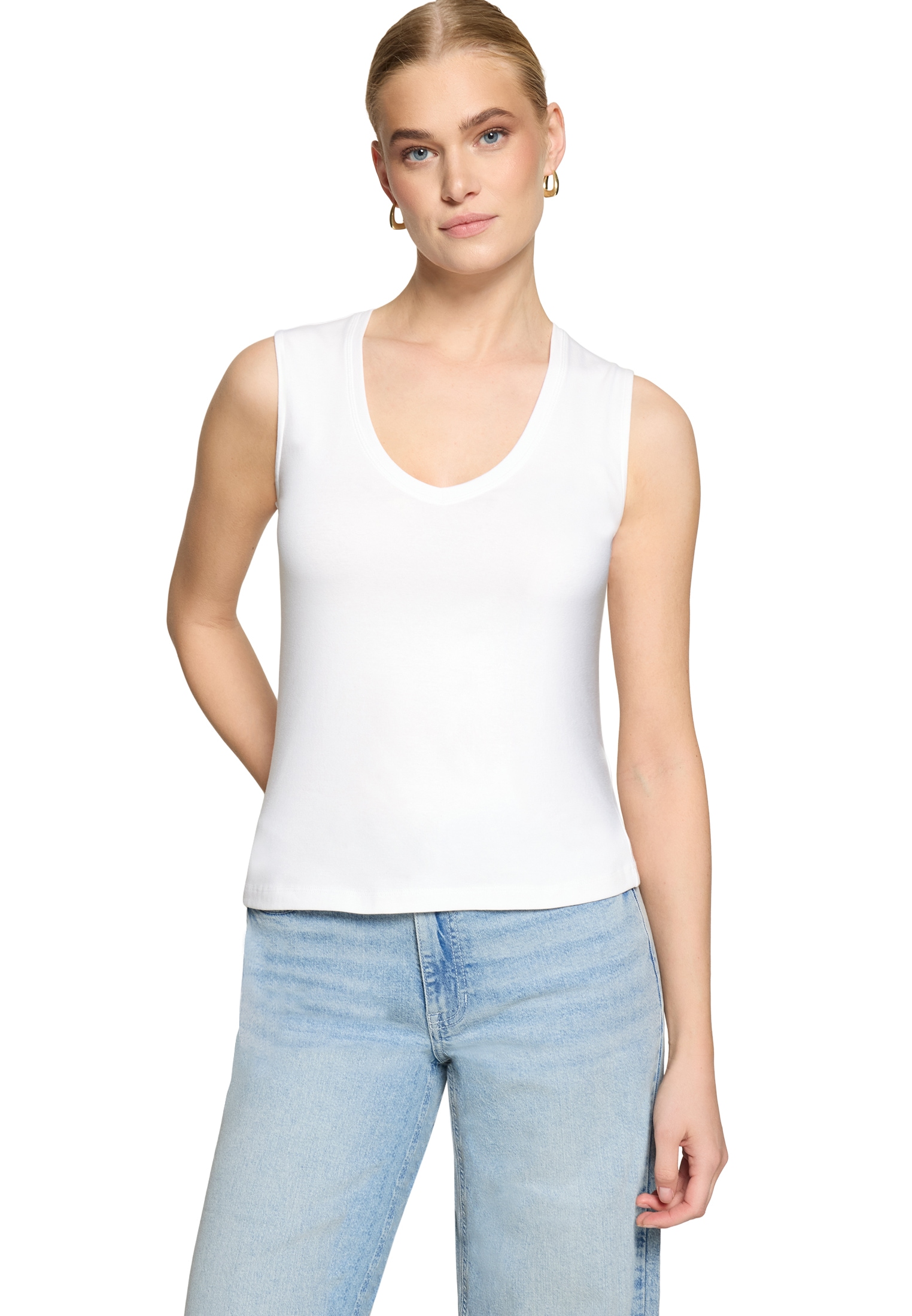 Zero Shirttop »Basic Shirt mit V-Ausschnitt«