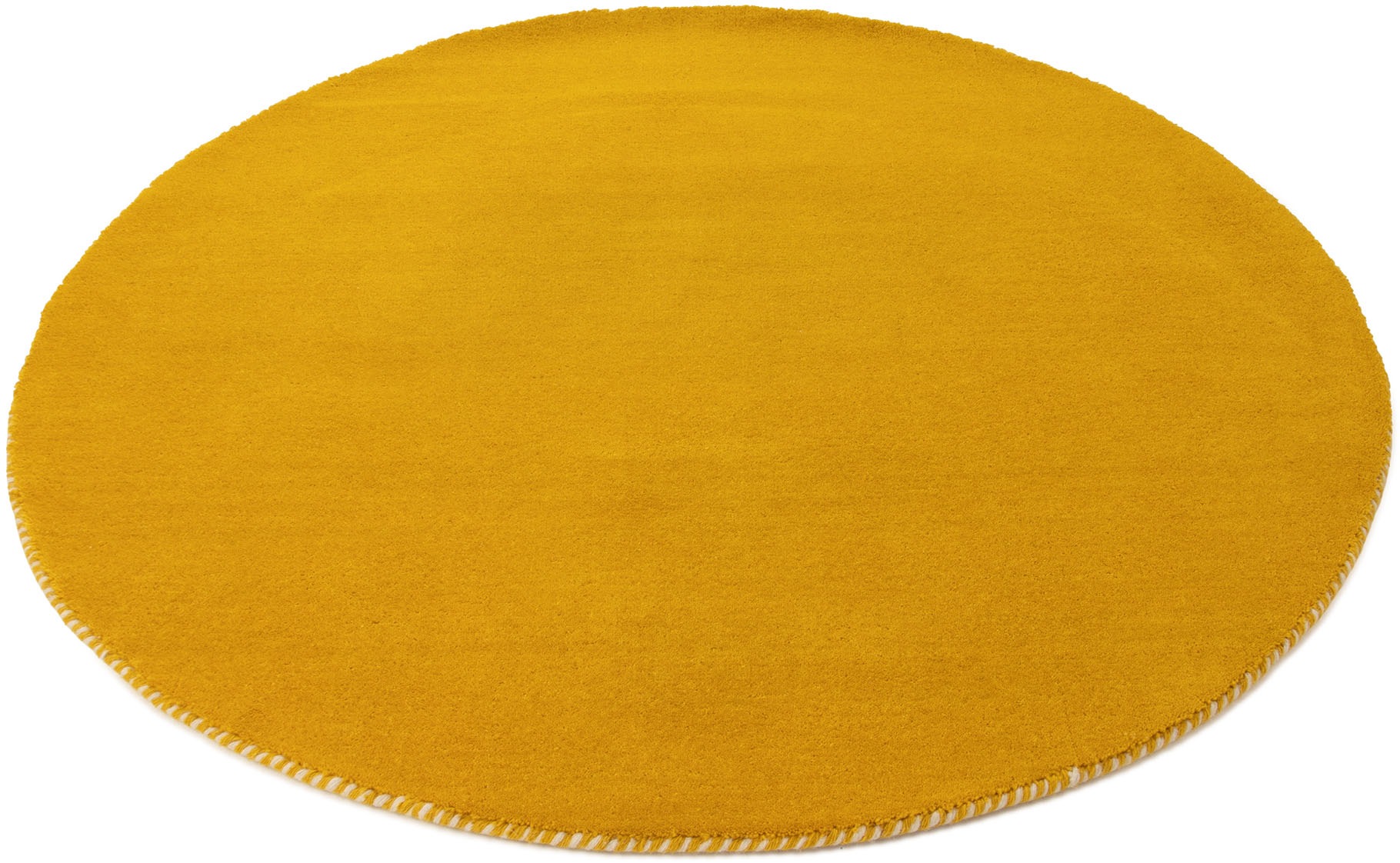 carpetfine Wollteppich »Gabbeh Lola Uni«, rund, 14 mm Höhe, mit natürlichem Pflanzenmaterial von Hand gewebt, auch als Läufer