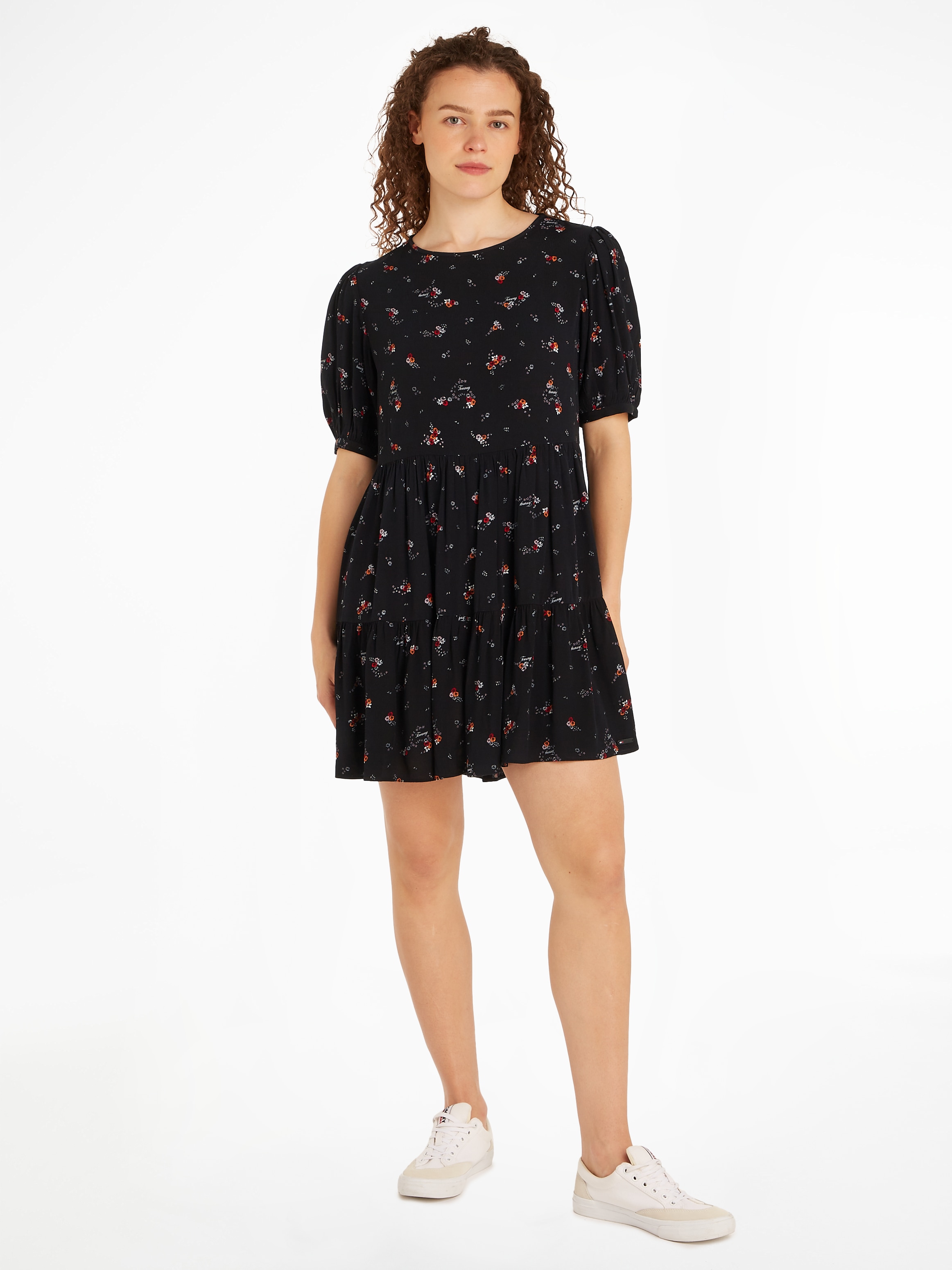 Blusenkleid »TJW BLACK FLORAL TIERD DRESS EXT«, Große Größen